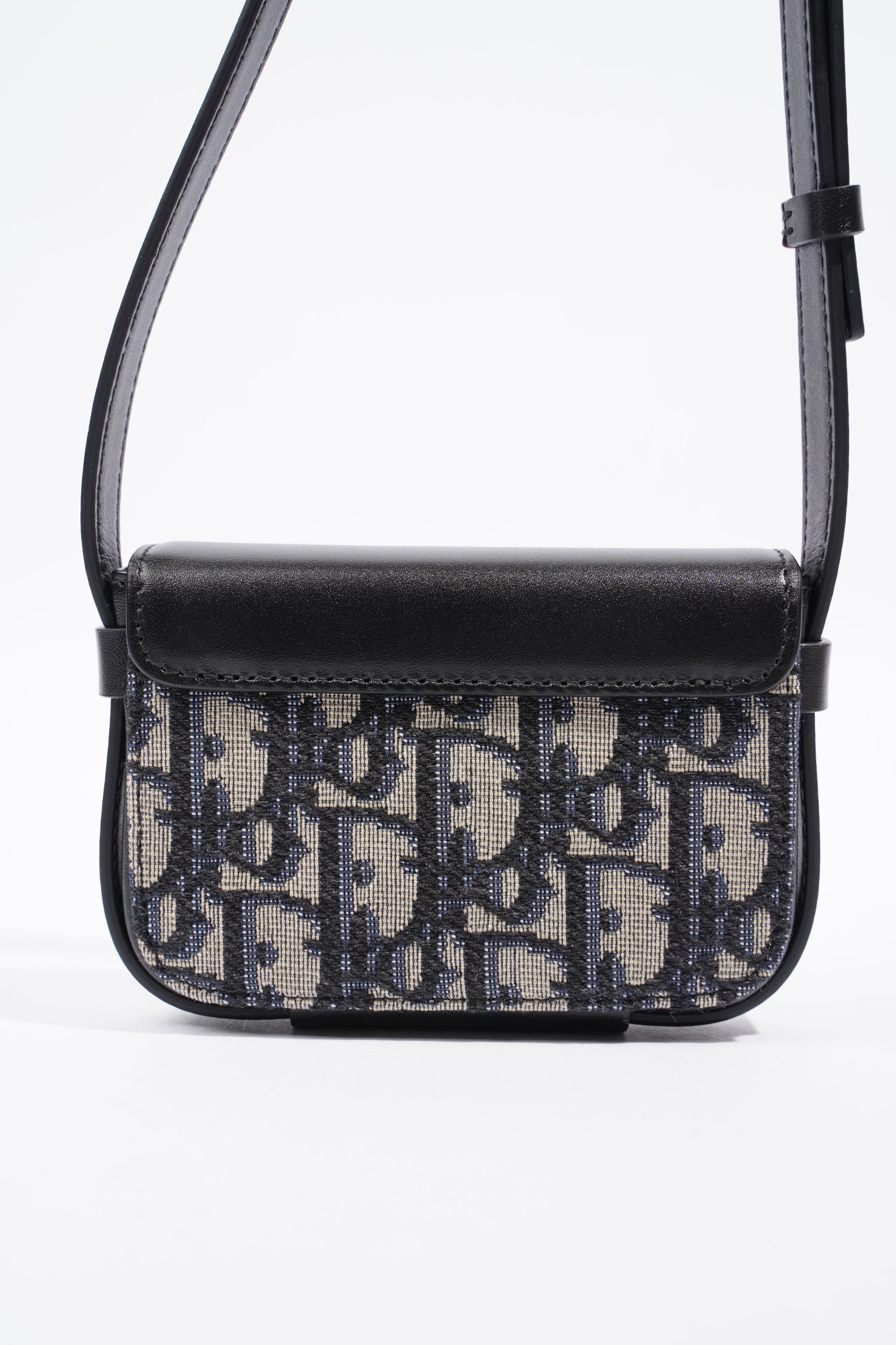 Christian Dior Nano Pouch Oblique / Black Canvas