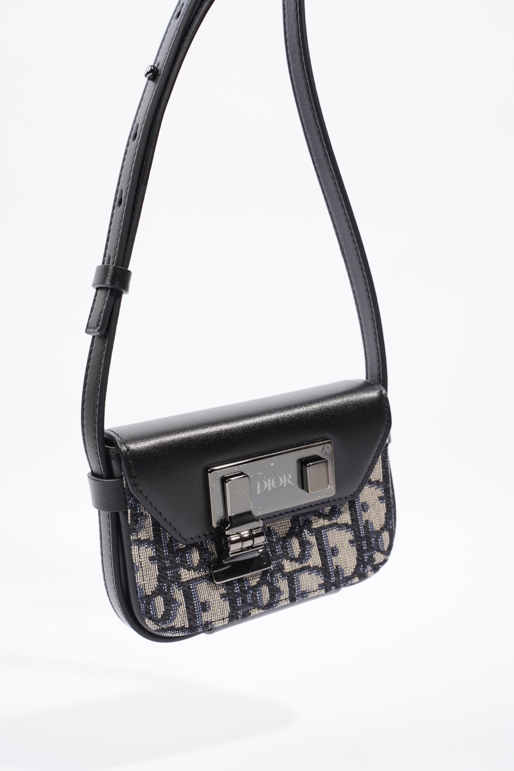 Christian Dior Nano Pouch Oblique / Black Canvas