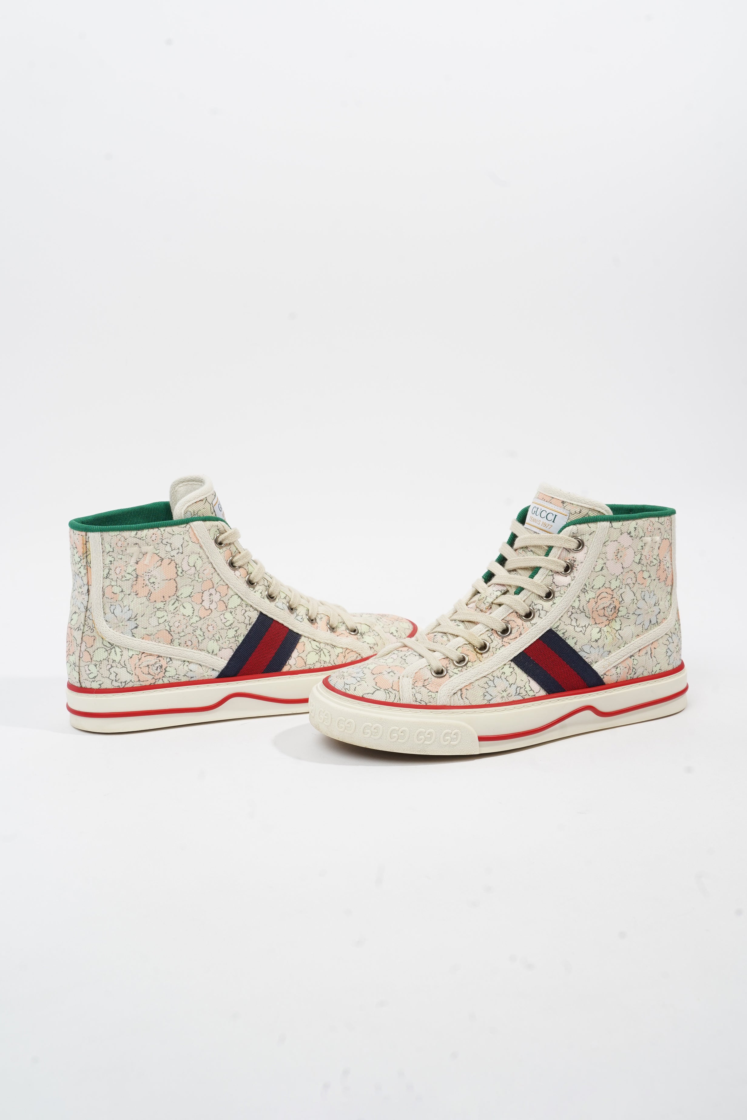 Gucci Tennis 1977 High Top Floral Print Canvas EU 35.5 UK 2.5