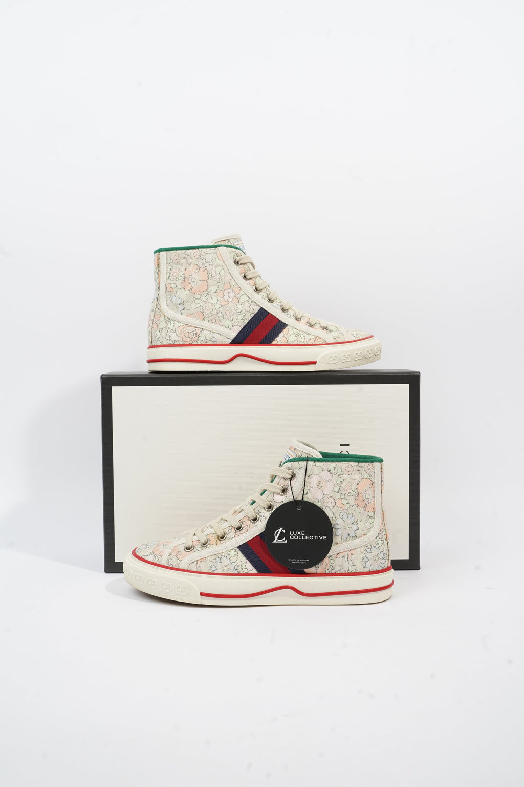 Gucci Tennis 1977 High Top Floral Print Canvas EU 35.5 UK 2.5