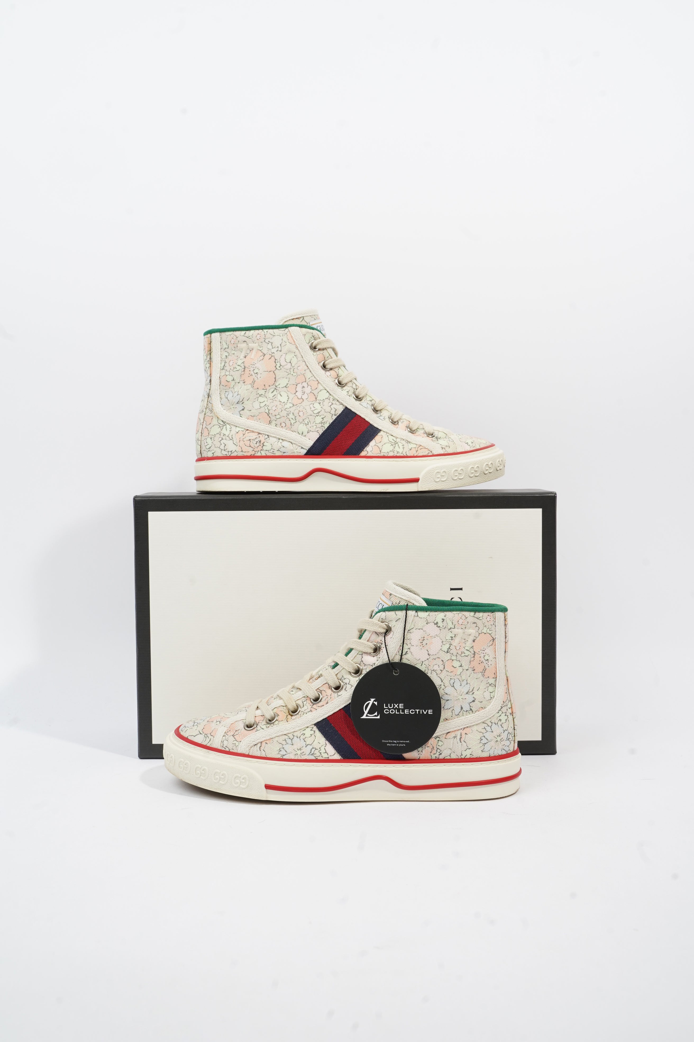 Gucci Tennis 1977 High Top Floral Print Canvas EU 35.5 UK 2.5