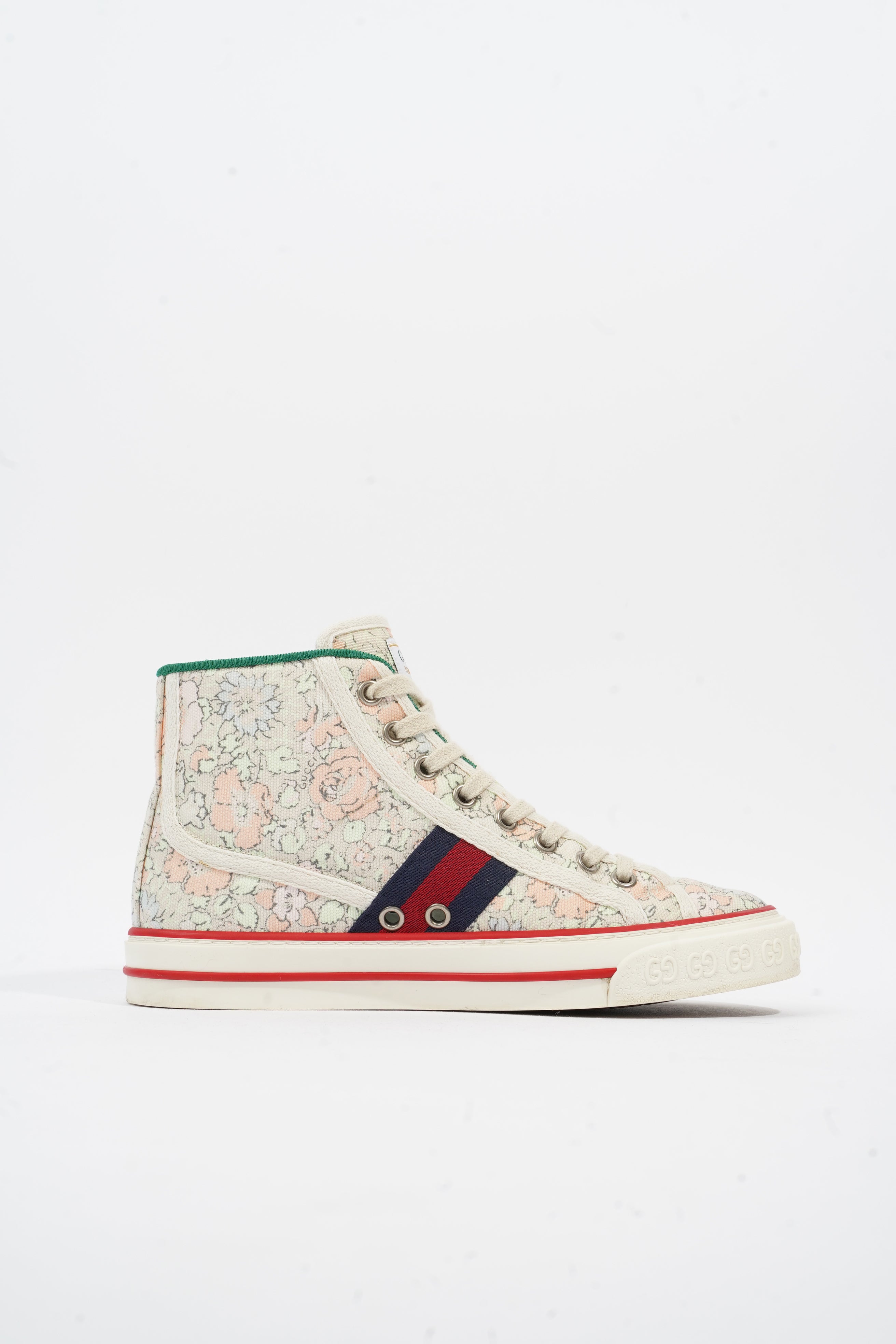 Gucci Tennis 1977 High Top Floral Print Canvas EU 35.5 UK 2.5