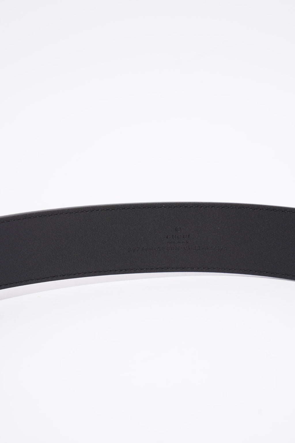 Gucci Silver Buckle GG Belt Black Leather 95cm 38"