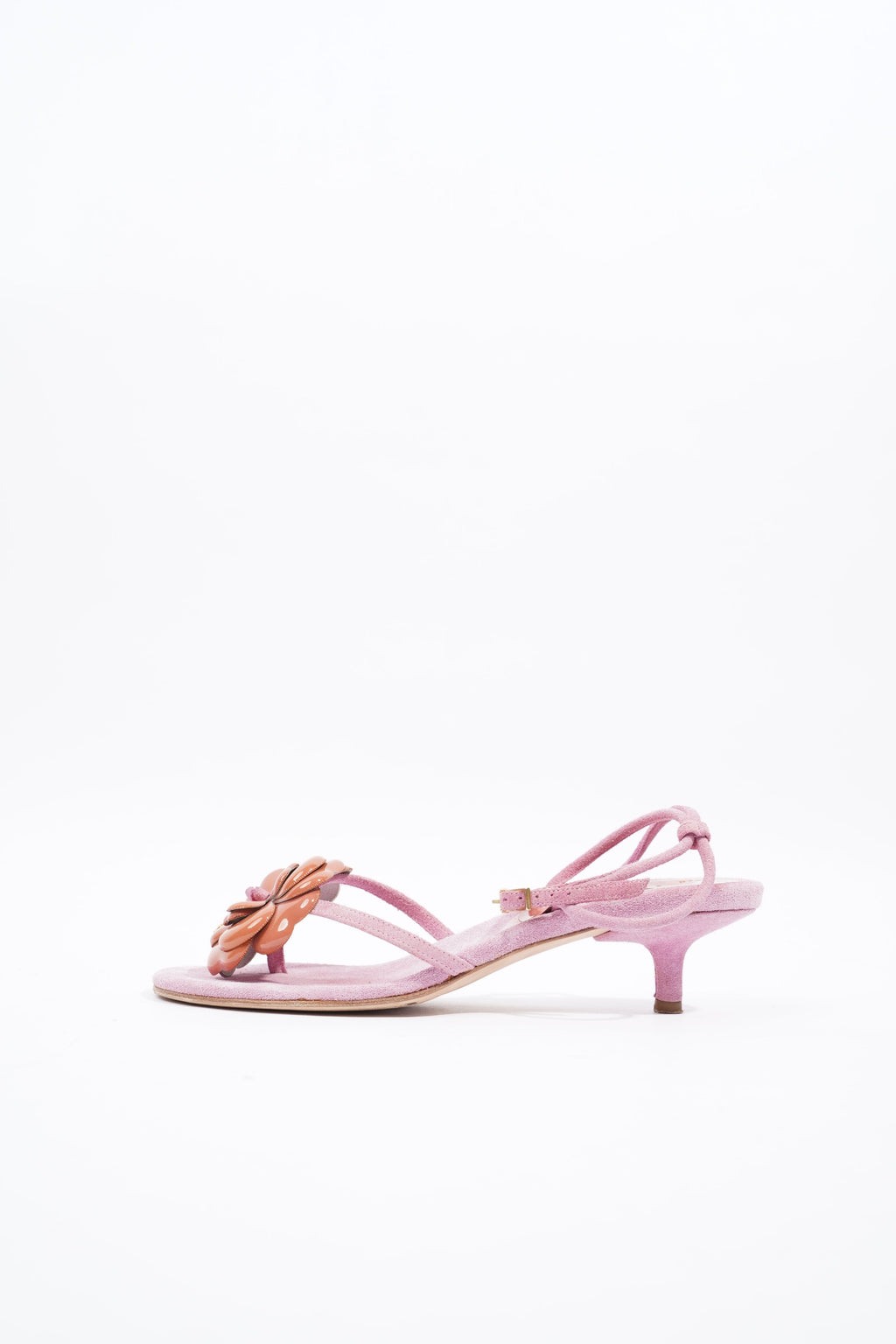 Chanel Camellia Sandals 30 Pink / Brown Suede EU 37.5 UK 4.5