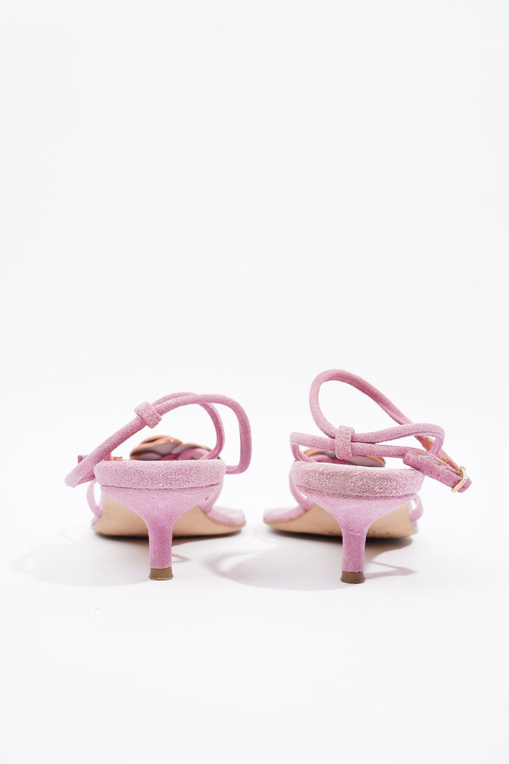 Chanel Camellia Sandals 30 Pink / Brown Suede EU 37.5 UK 4.5