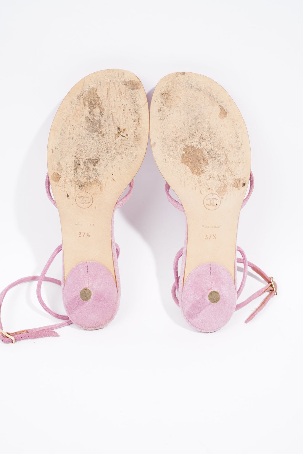 Chanel Camellia Sandals 30 Pink / Brown Suede EU 37.5 UK 4.5