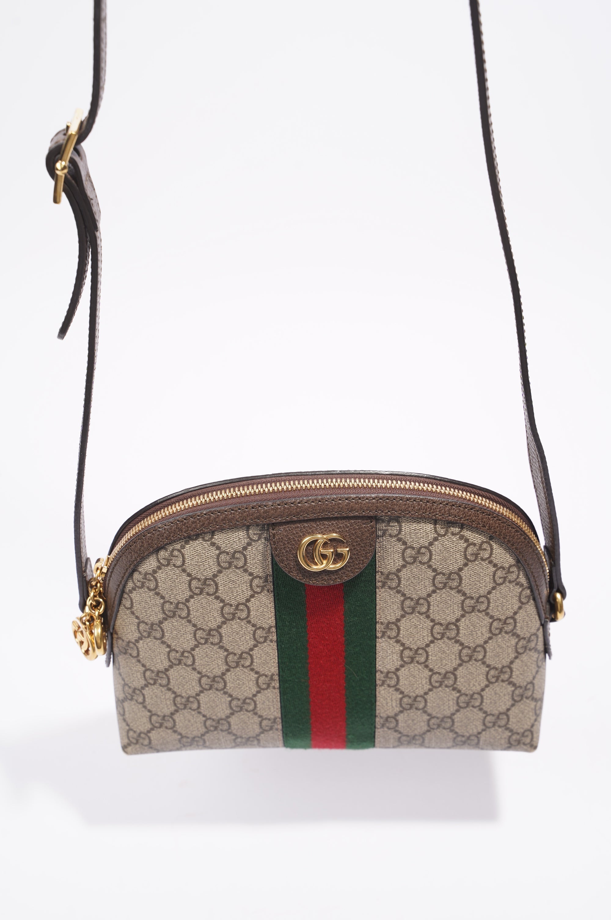 Gucci Ophidia Dome Bag Supreme / Brown Coated Canvas Small
