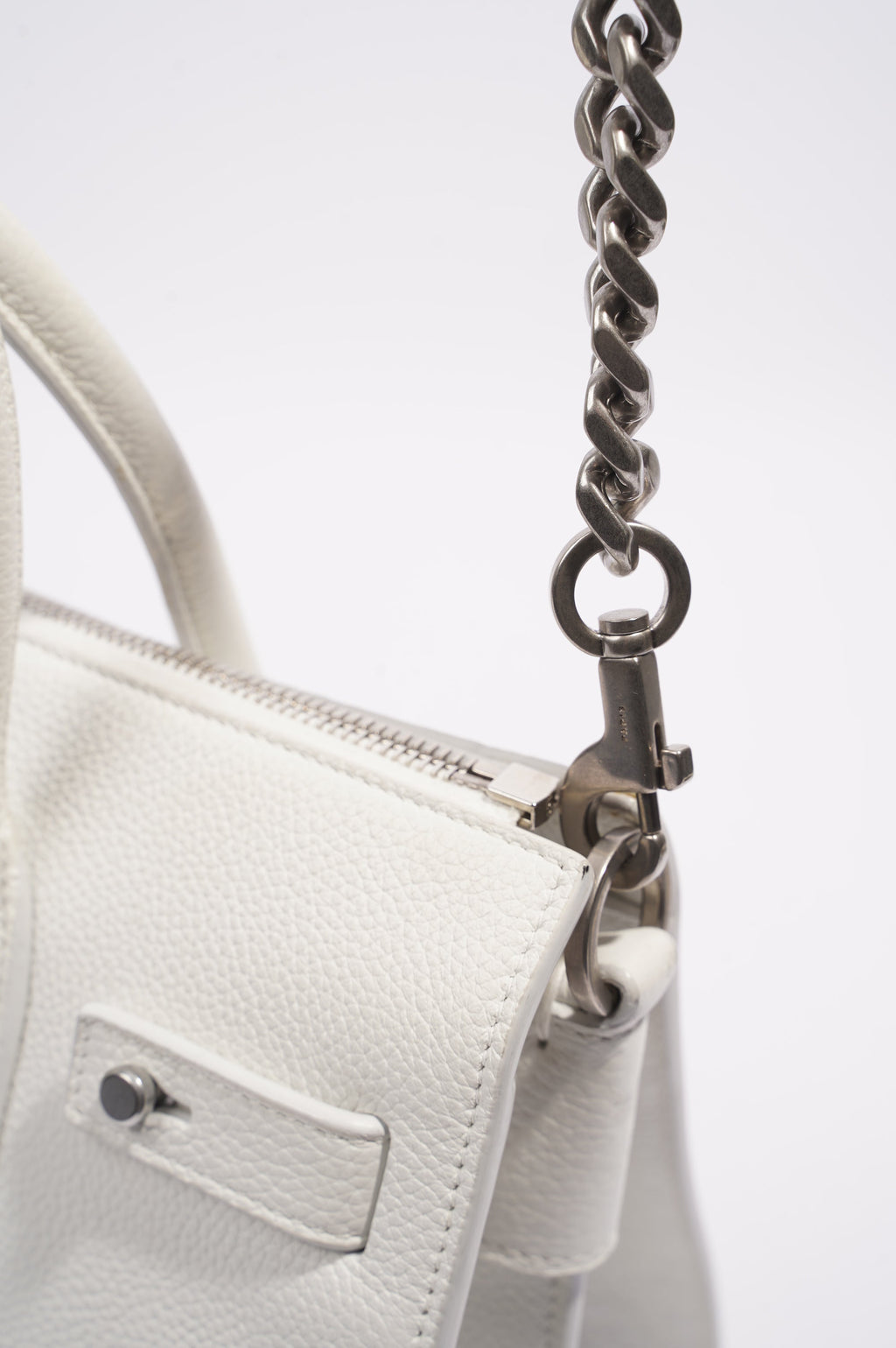 Saint Laurent Sac De Jour White Grained Leather Baby