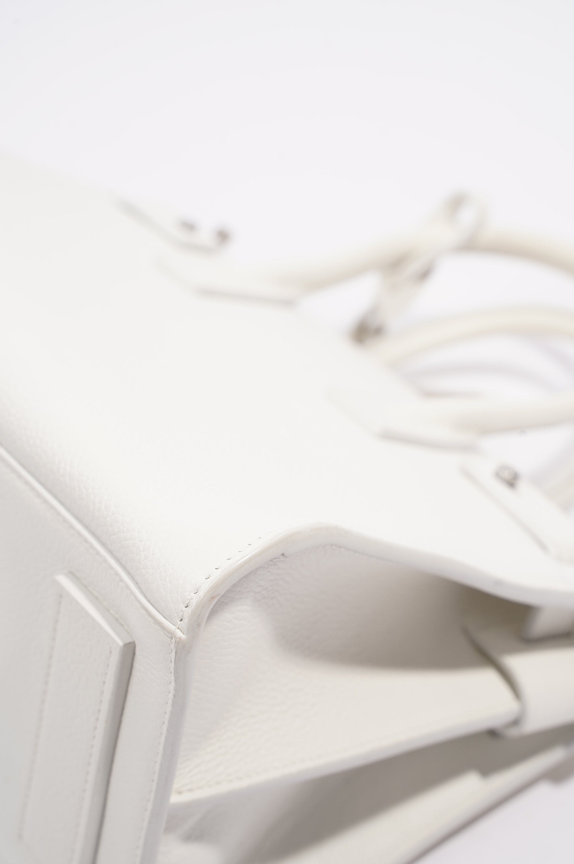 Saint Laurent Sac De Jour White Grained Leather Baby