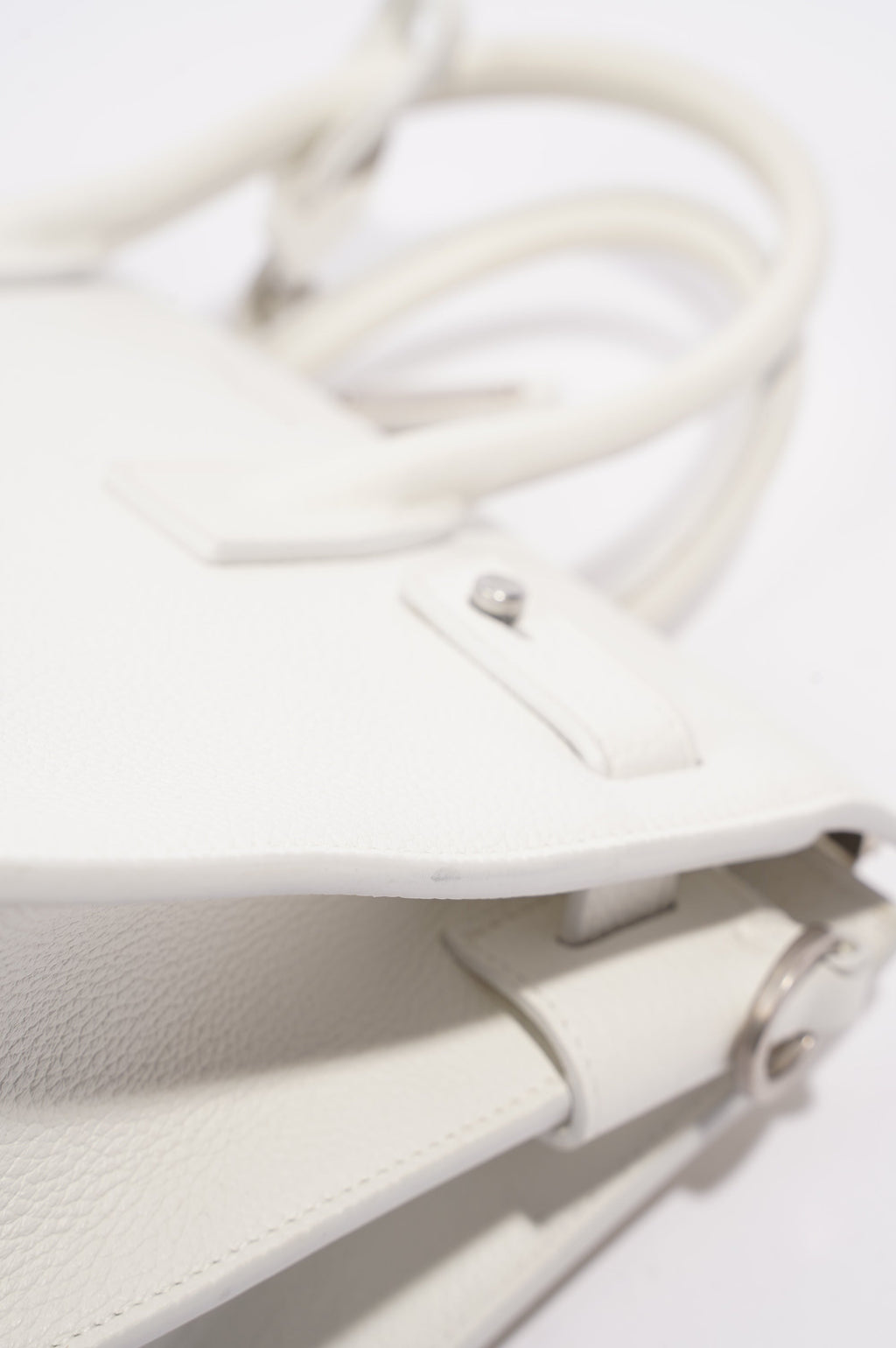 Saint Laurent Sac De Jour White Grained Leather Baby