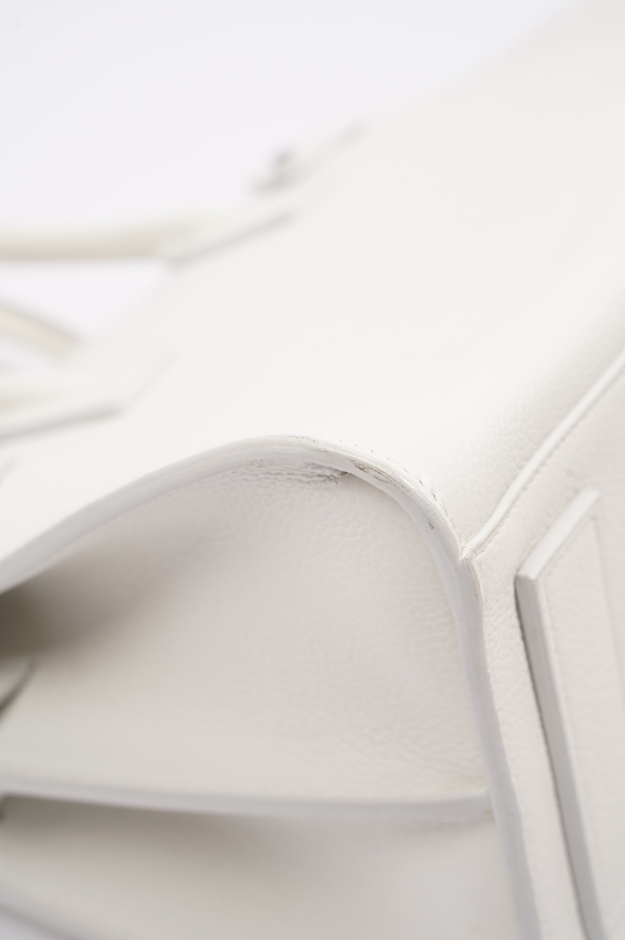 Saint Laurent Sac De Jour White Grained Leather Baby
