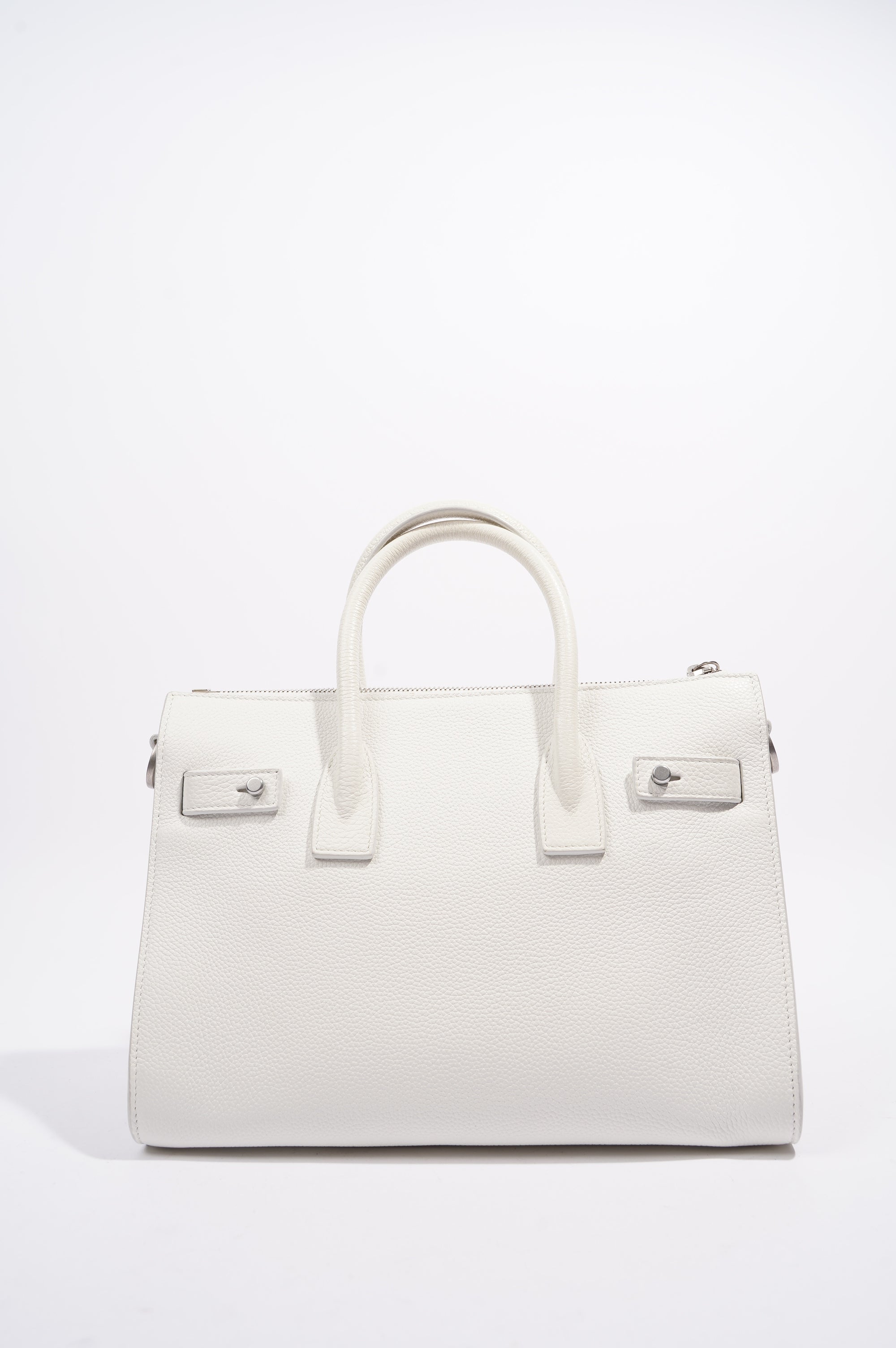 Saint Laurent Sac De Jour White Grained Leather Baby