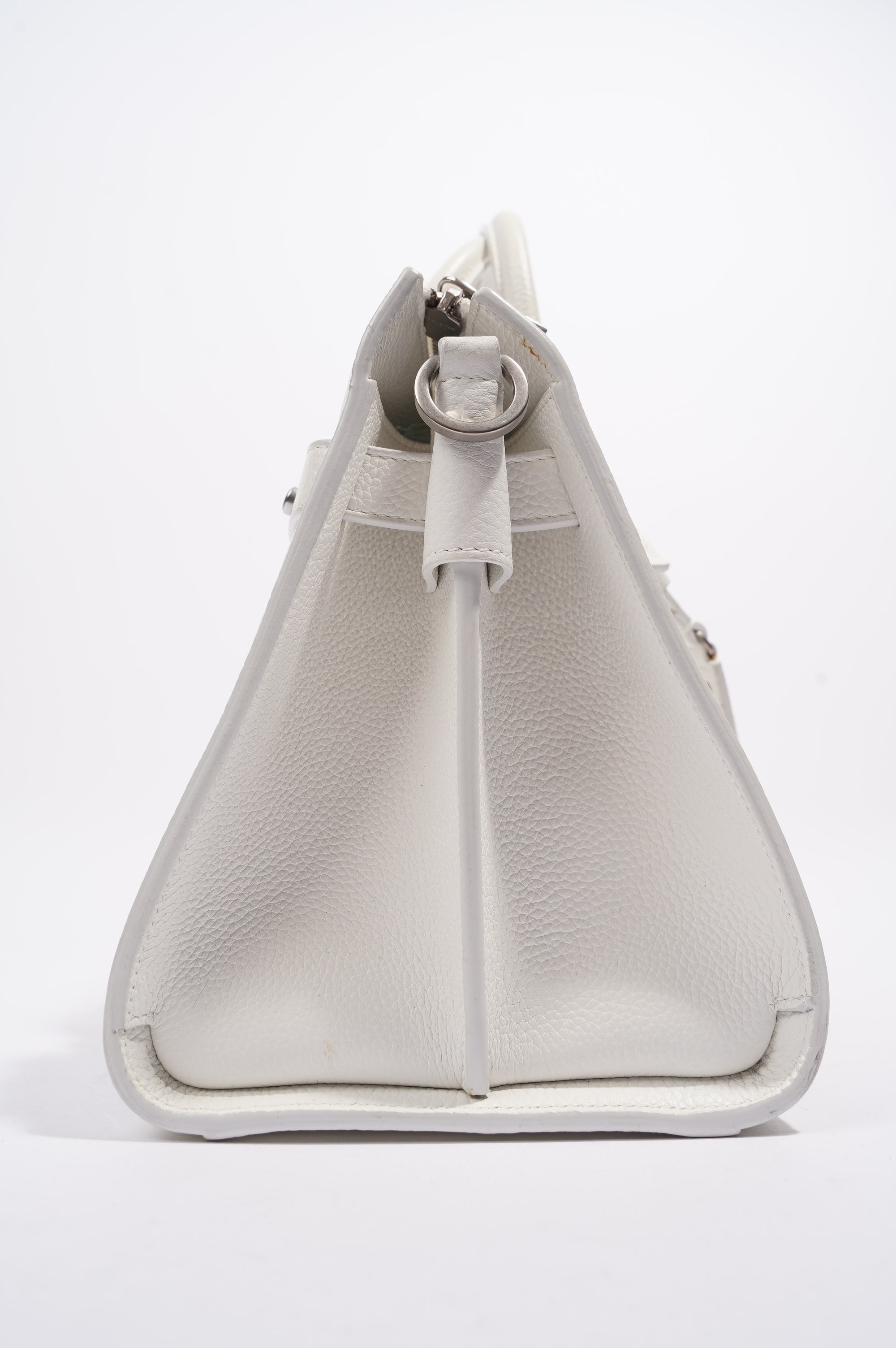 Saint Laurent Sac De Jour White Grained Leather Baby