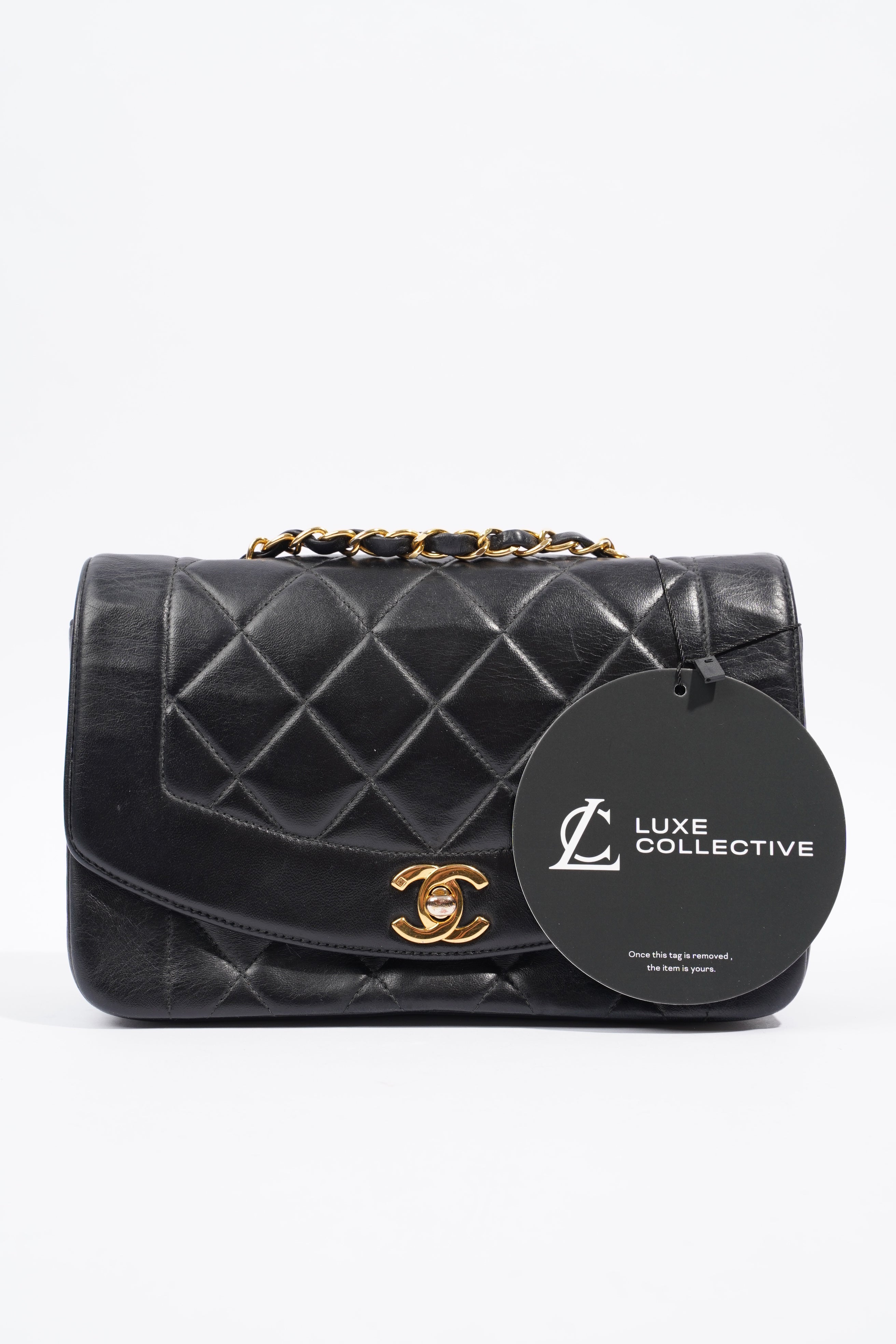 Chanel Diana Flap Black Lambskin Leather