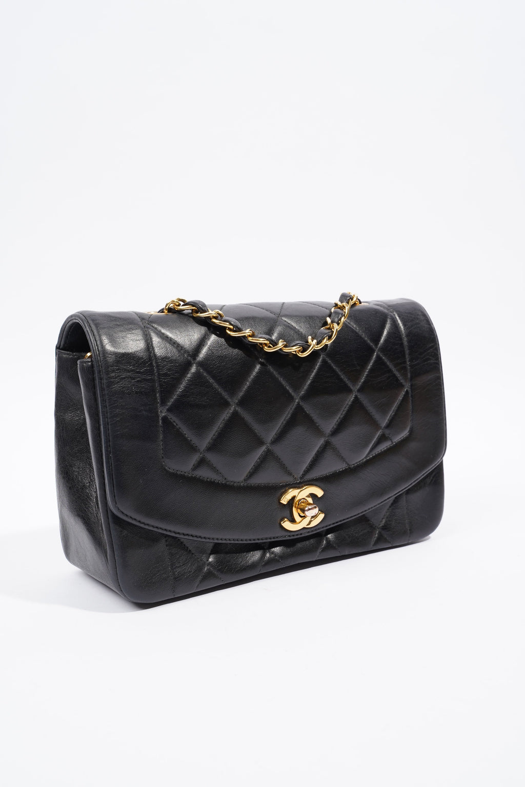 Chanel Diana Flap Black Lambskin Leather