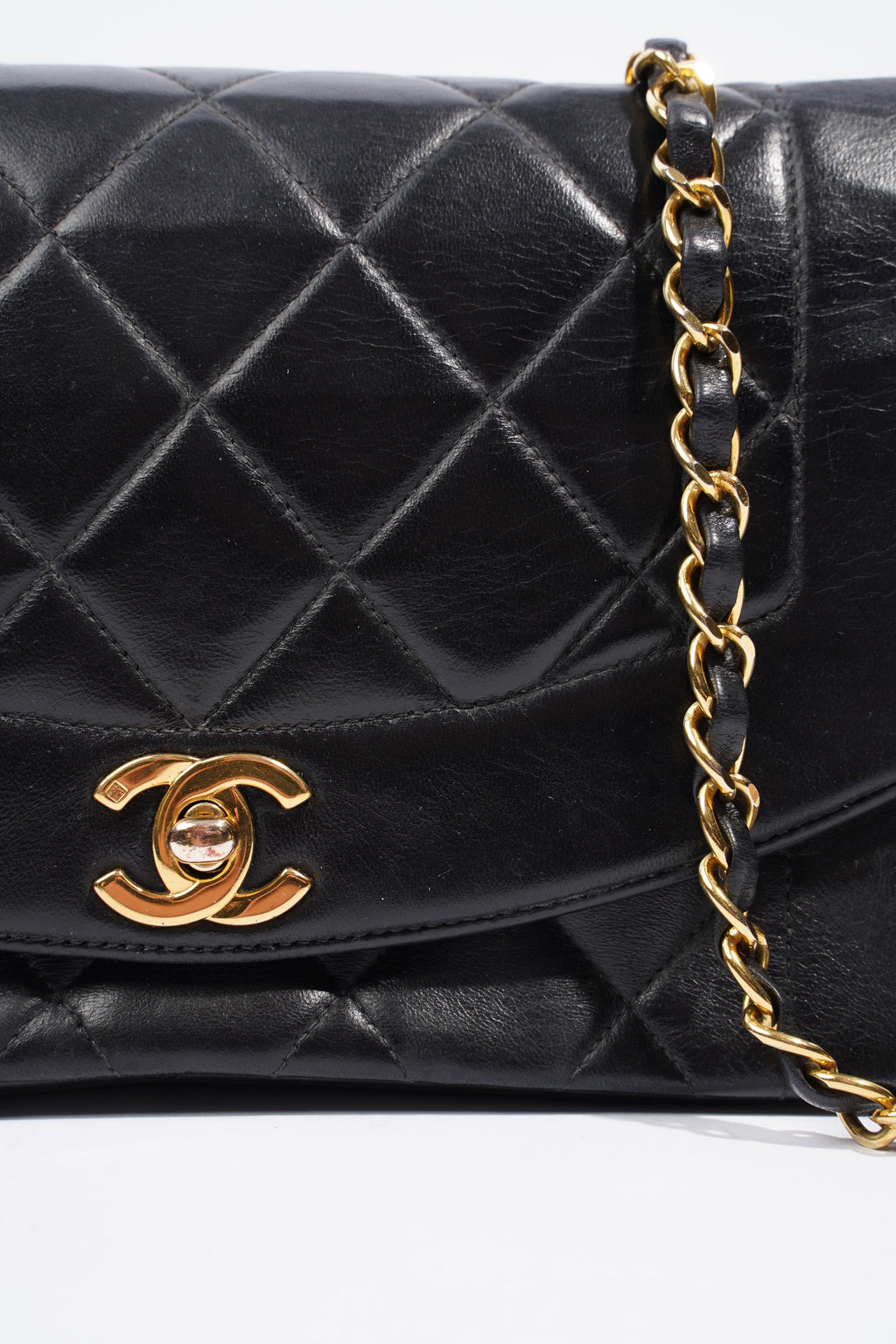 Chanel Diana Flap Black Lambskin Leather
