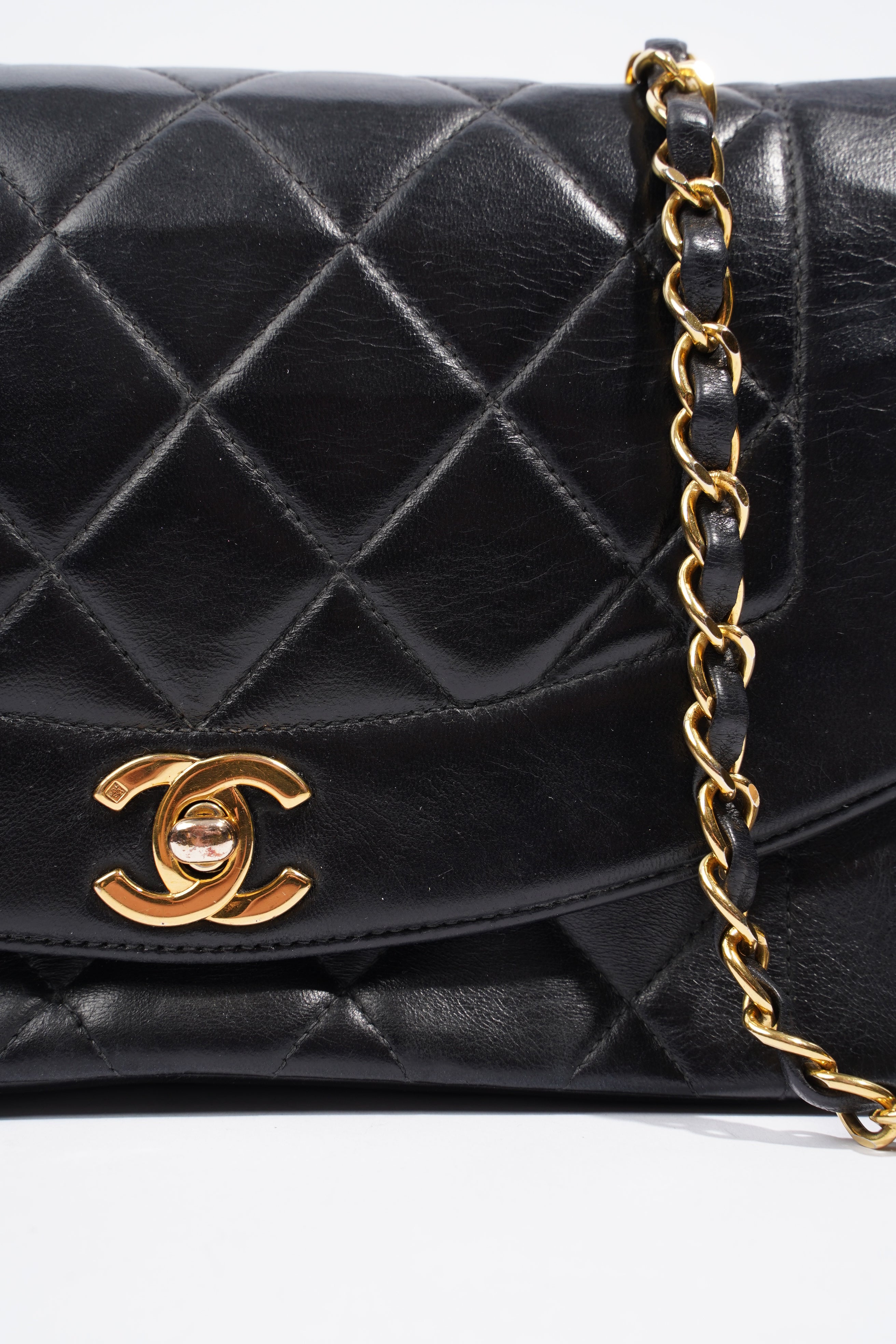 Chanel Diana Flap Black Lambskin Leather
