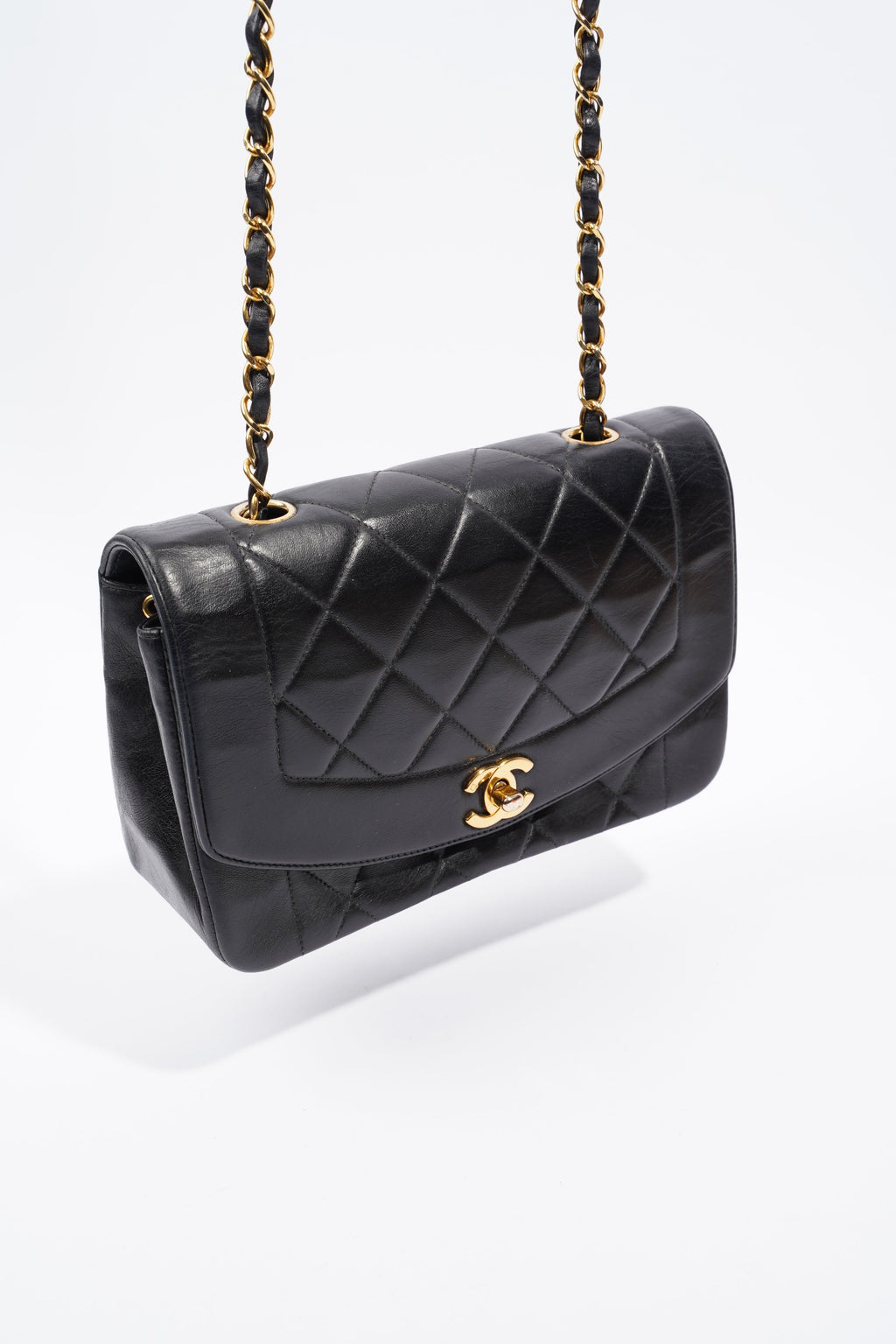 Chanel Diana Flap Black Lambskin Leather