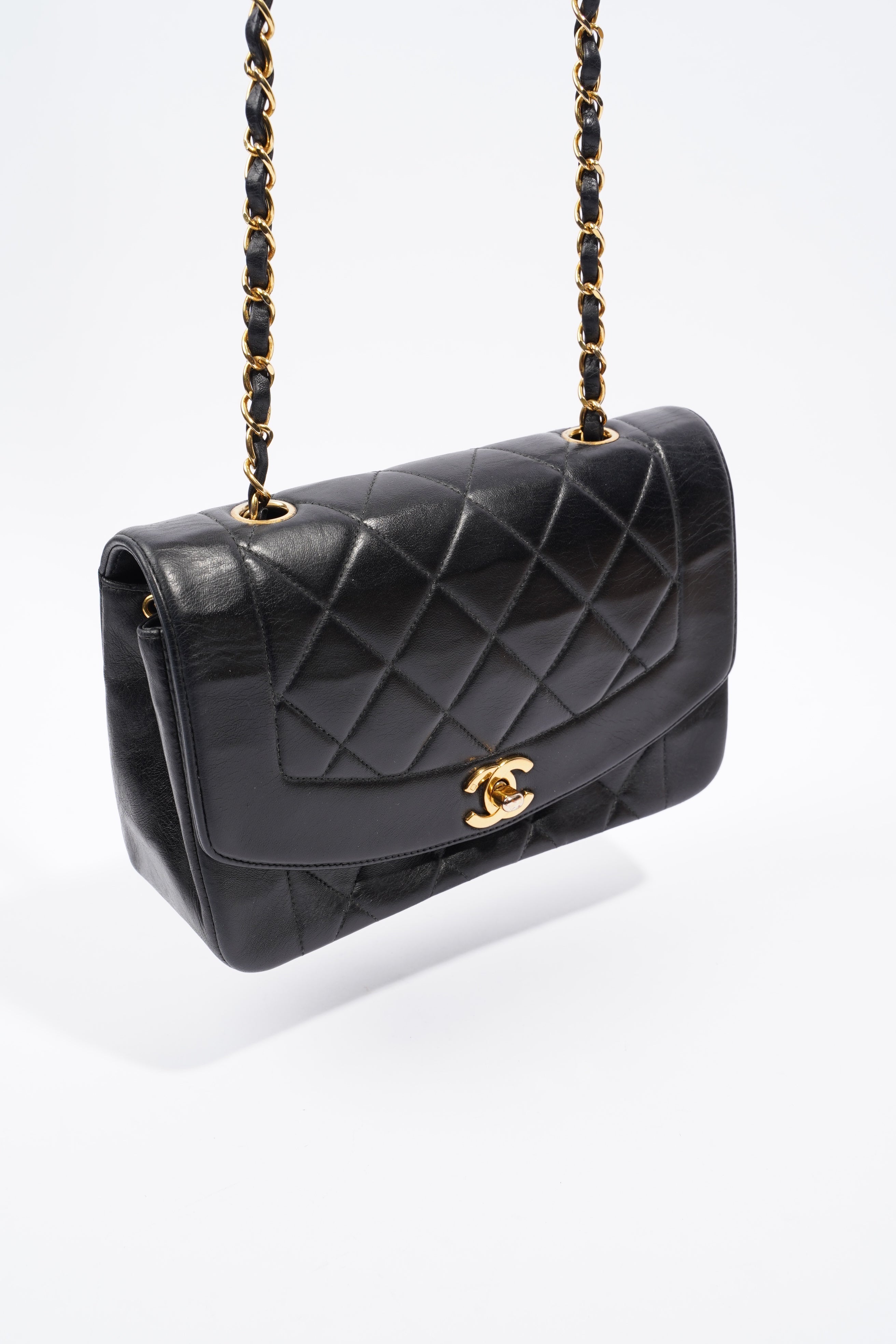 Chanel Diana Flap Black Lambskin Leather