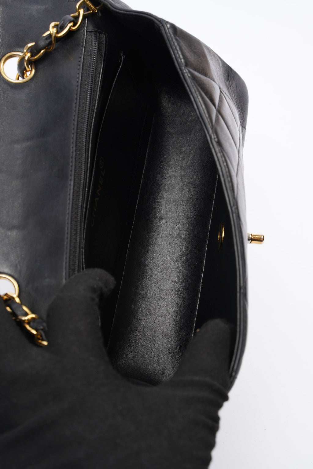 Chanel Diana Flap Black Lambskin Leather