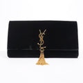 Saint Laurent Kate Tassel Clutch Black Velvet