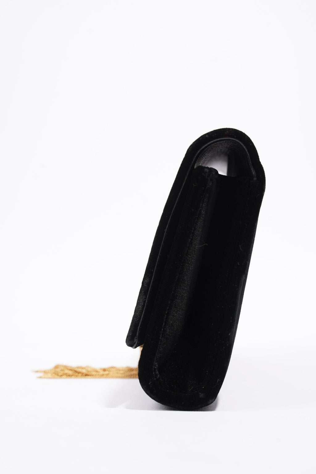 Saint Laurent Kate Tassel Clutch Black Velvet