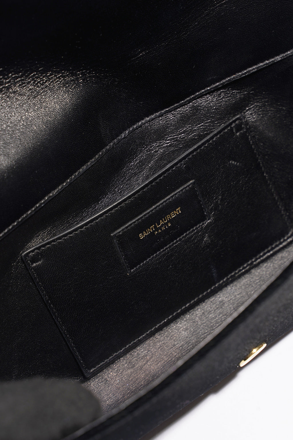 Saint Laurent Kate Tassel Clutch Black Velvet