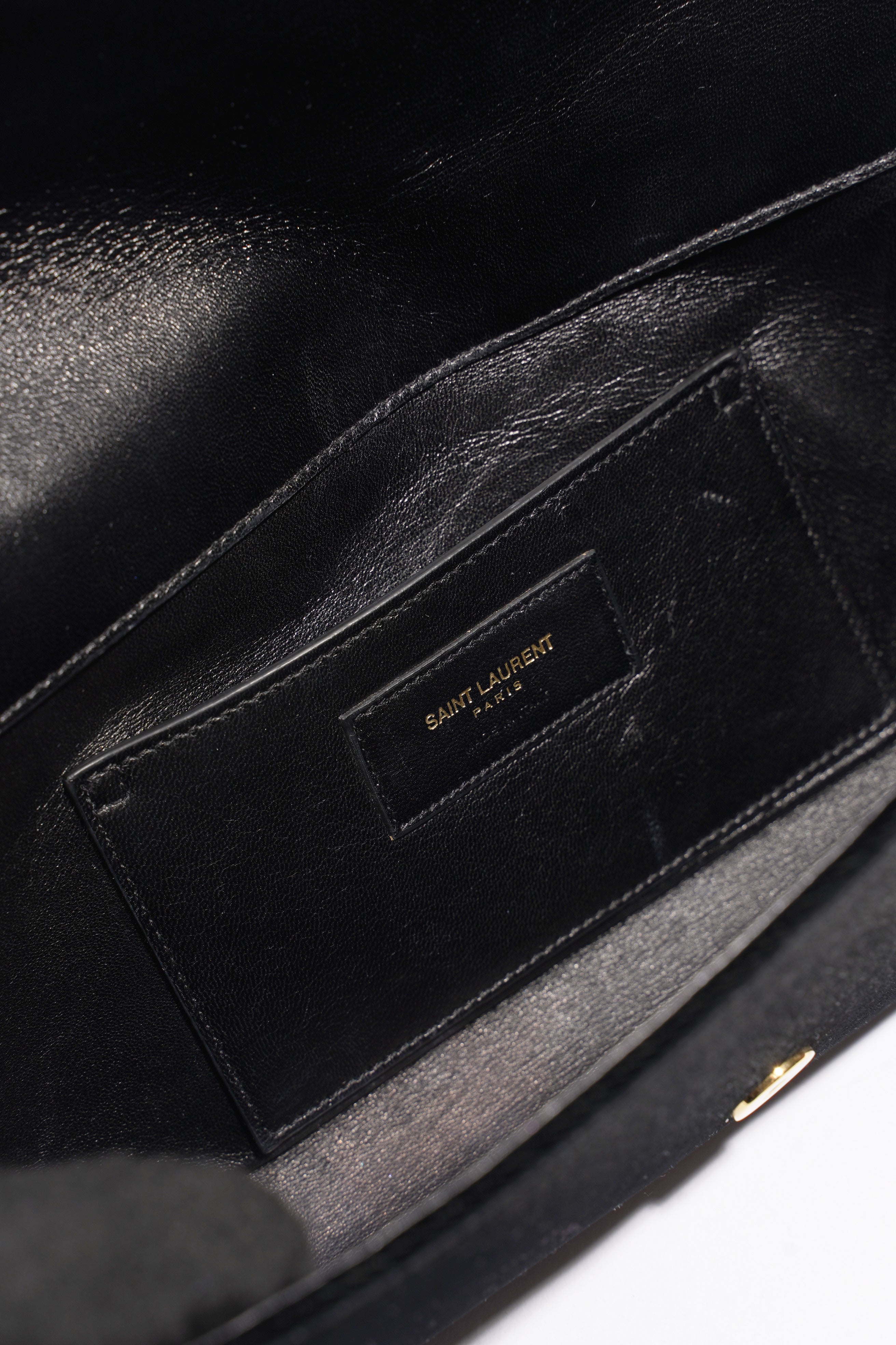 Saint Laurent Kate Tassel Clutch Black Velvet