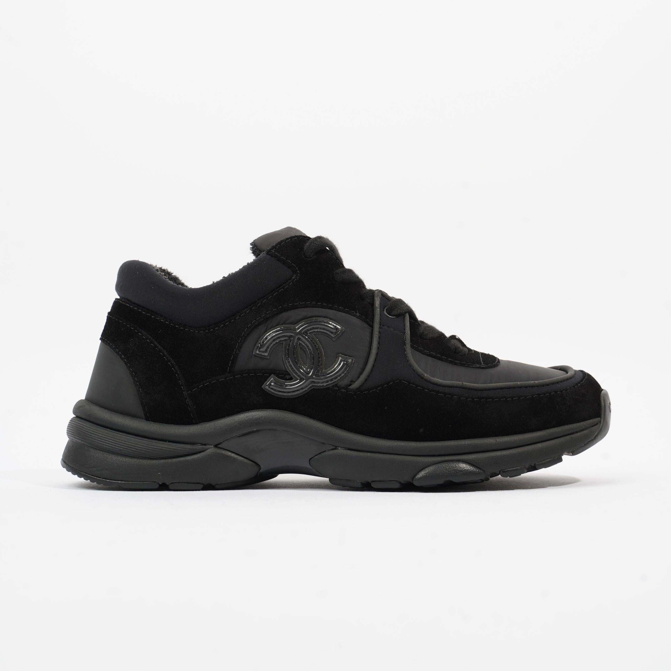 Chanel CC Logo Black Suede EU 37 UK 4