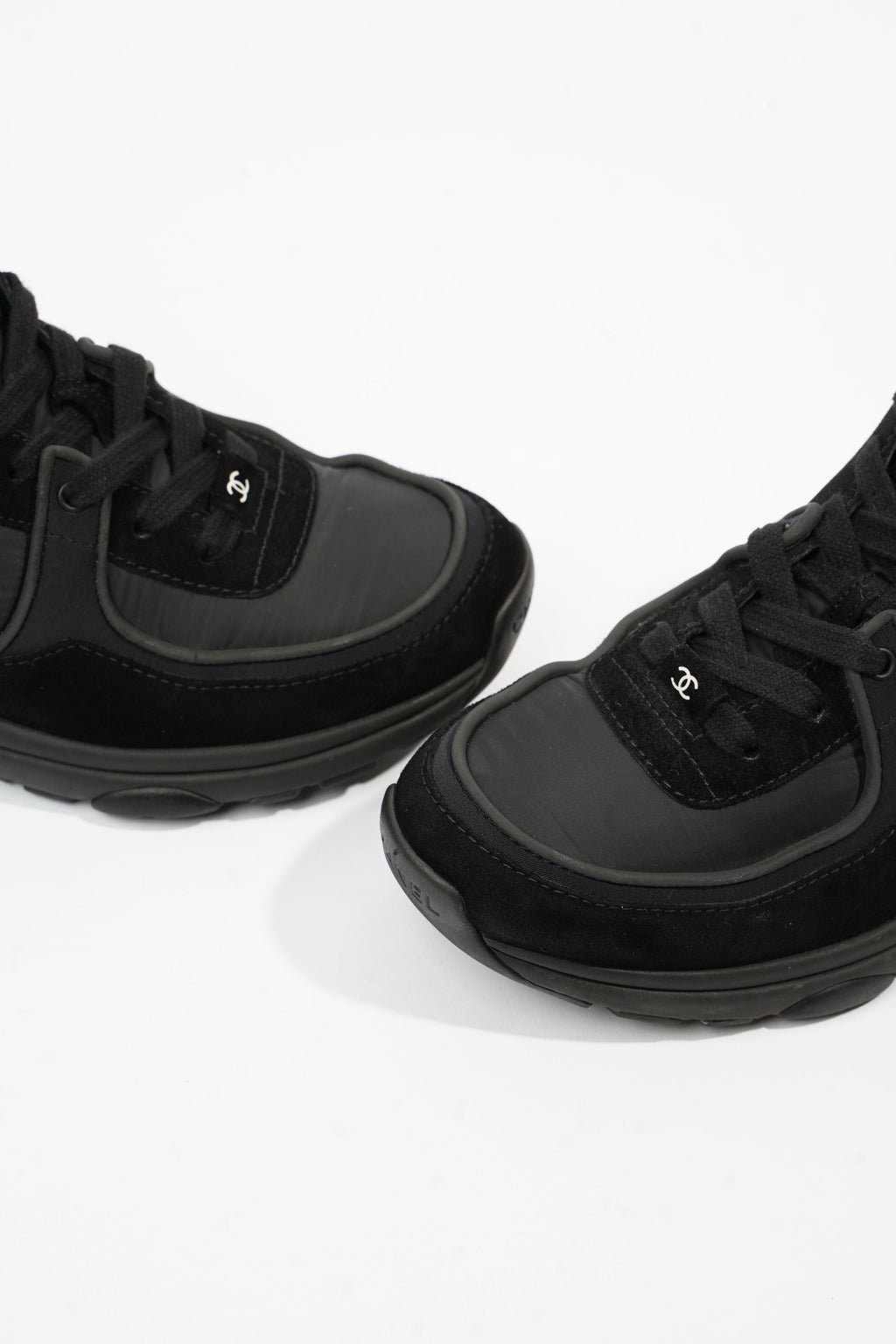 Chanel CC Logo Black Suede EU 37 UK 4