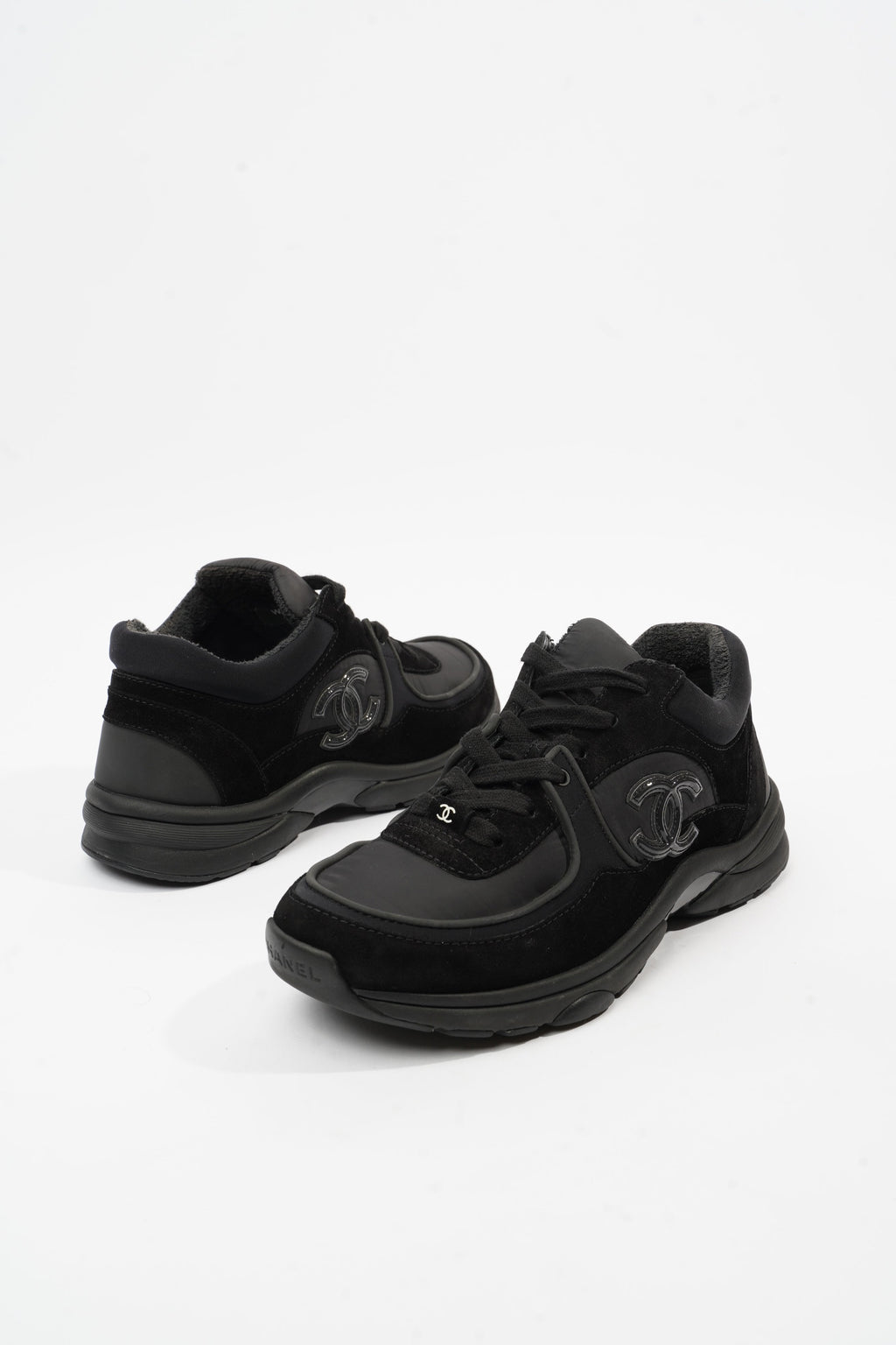 Chanel CC Logo Black Suede EU 37 UK 4