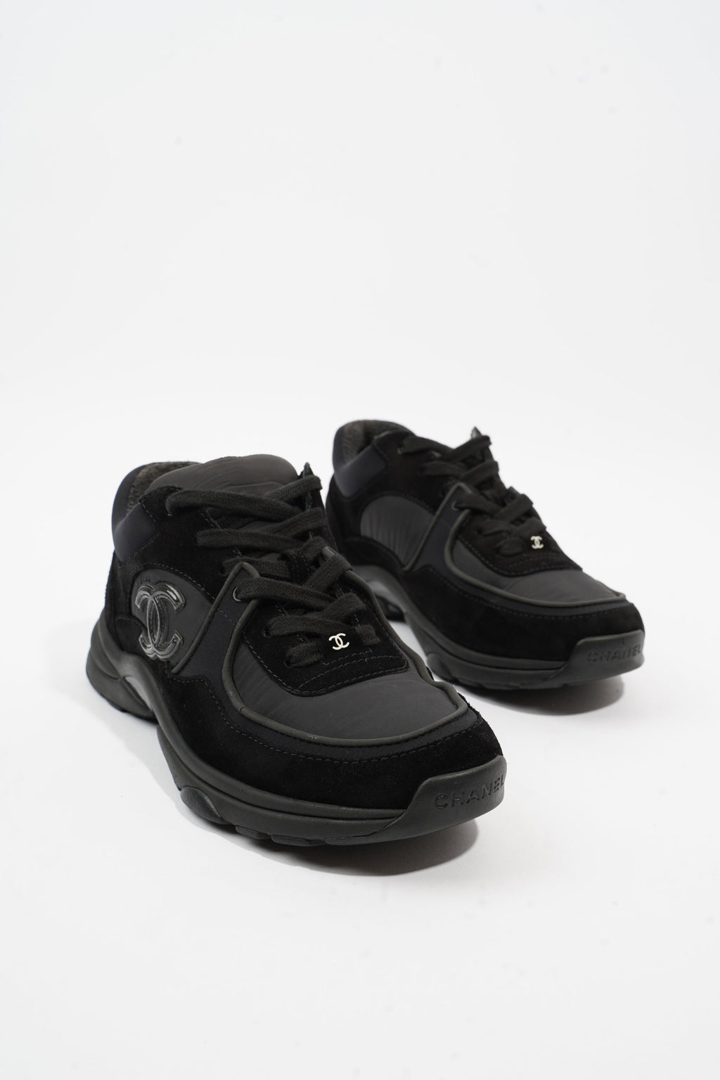 Chanel CC Logo Black Suede EU 37 UK 4