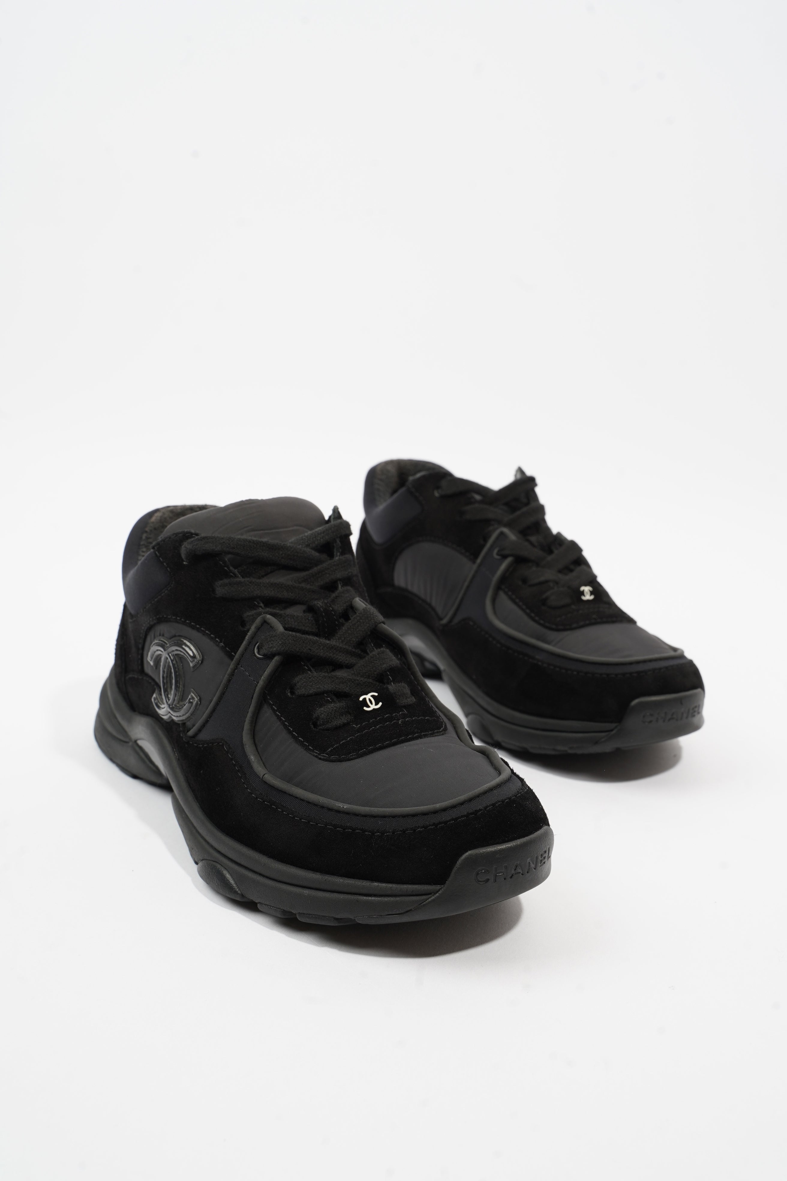 Chanel CC Logo Black Suede EU 37 UK 4