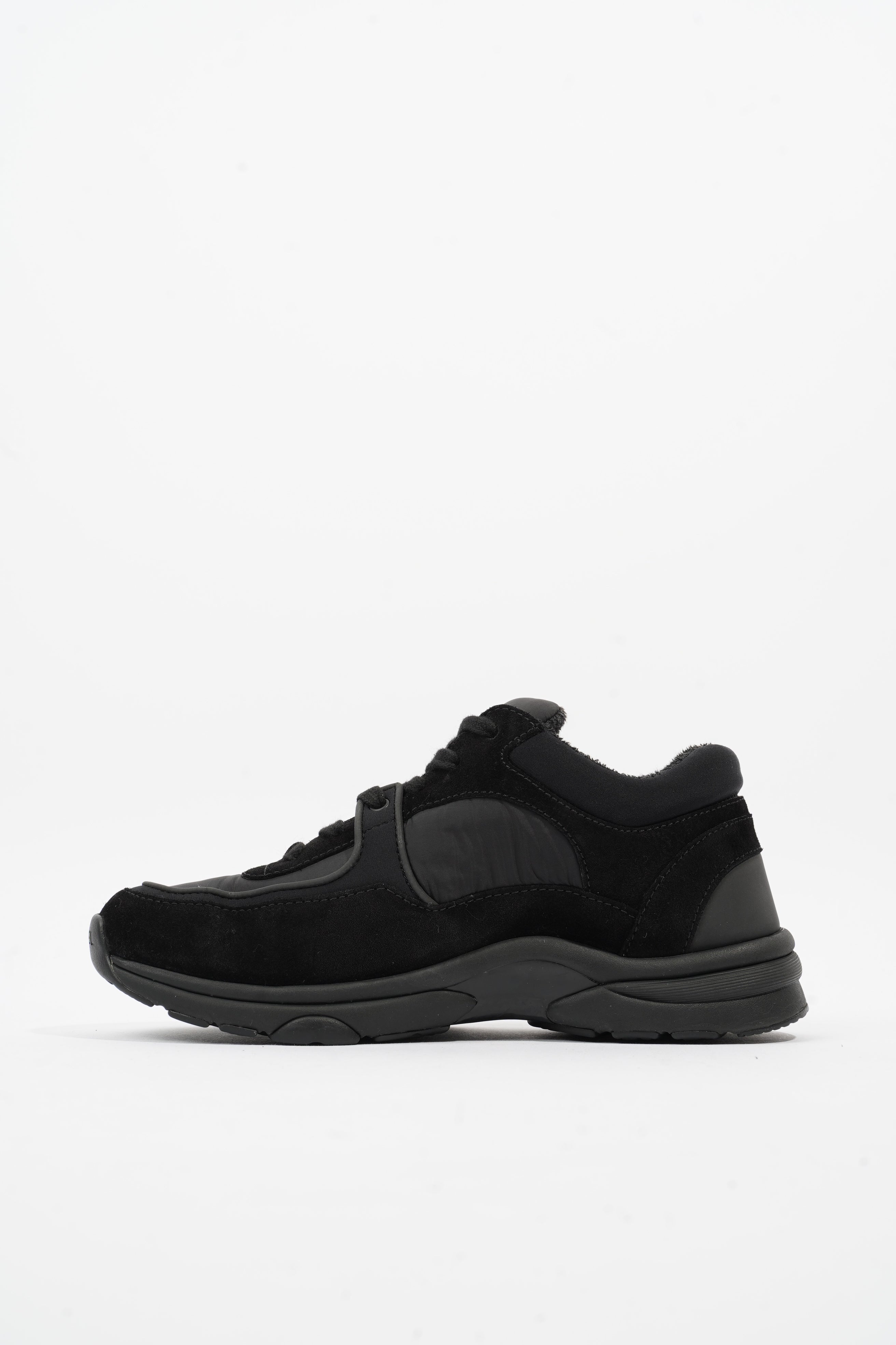 Chanel CC Logo Black Suede EU 37 UK 4