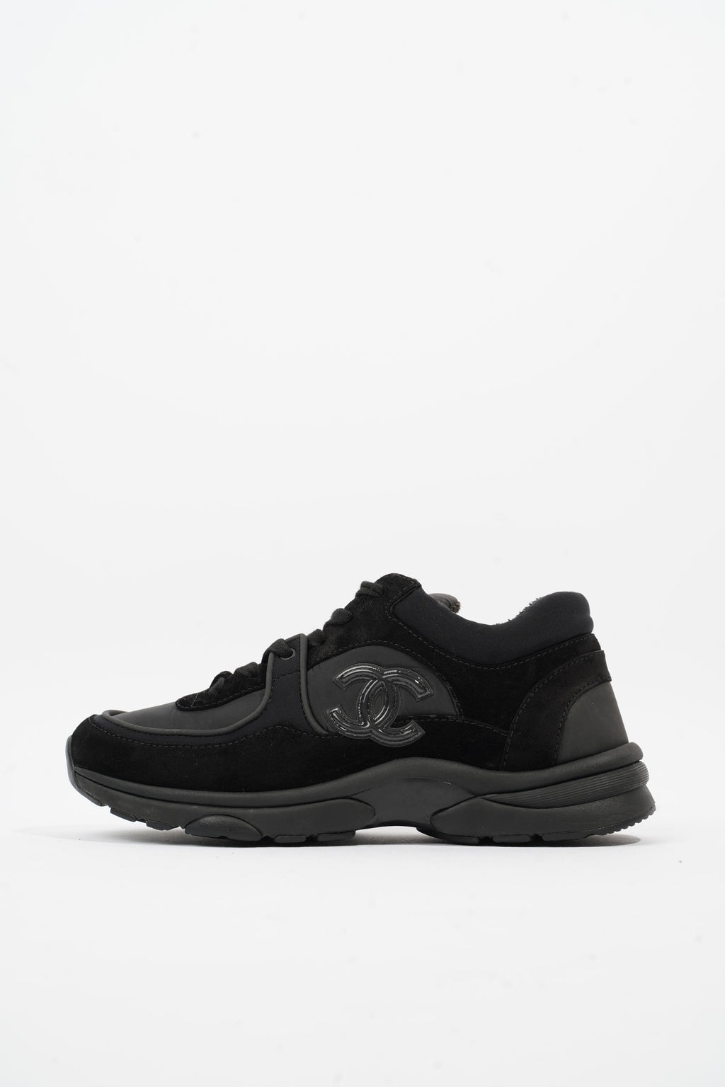 Chanel CC Logo Black Suede EU 37 UK 4