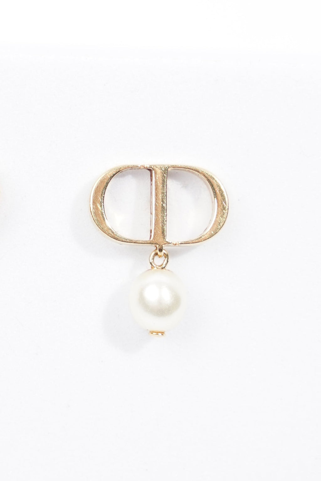 Christian Dior Petit CD Earrings Gold / Pearl Base Metal