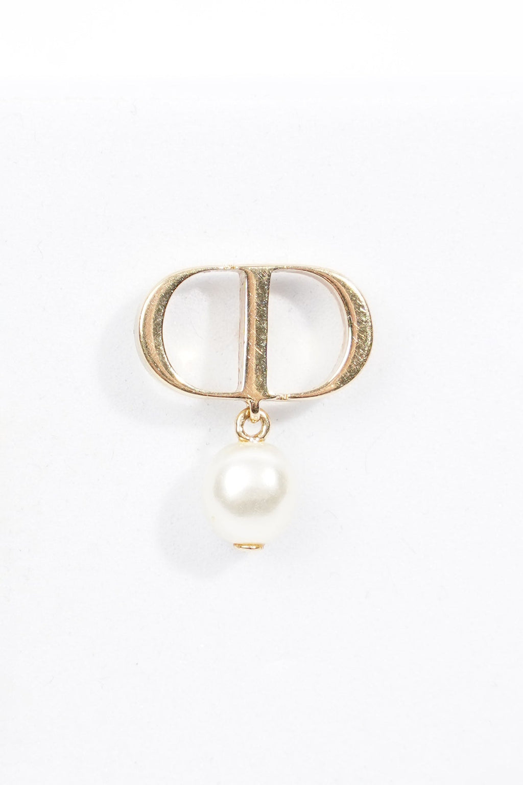 Christian Dior Petit CD Earrings Gold / Pearl Base Metal