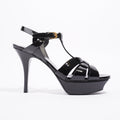 Saint Laurent Tribute Sandal 75 Black Patent Leather EU 37 UK 4