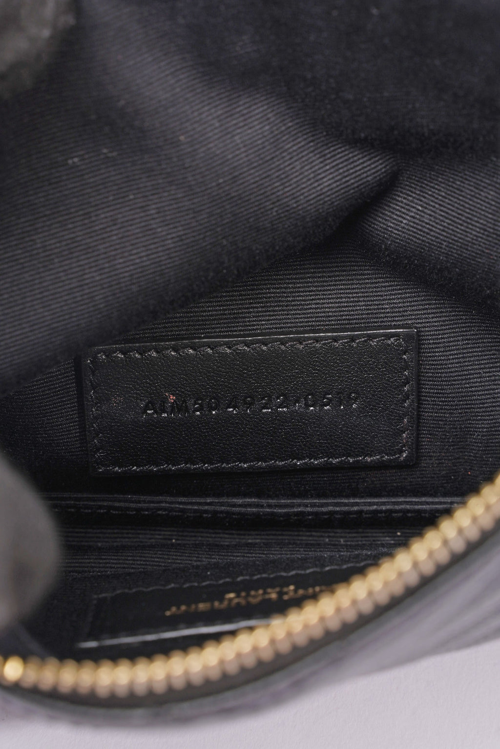 Saint Laurent Cassandre Matelasse Zipped Pouch Black Grained Leather