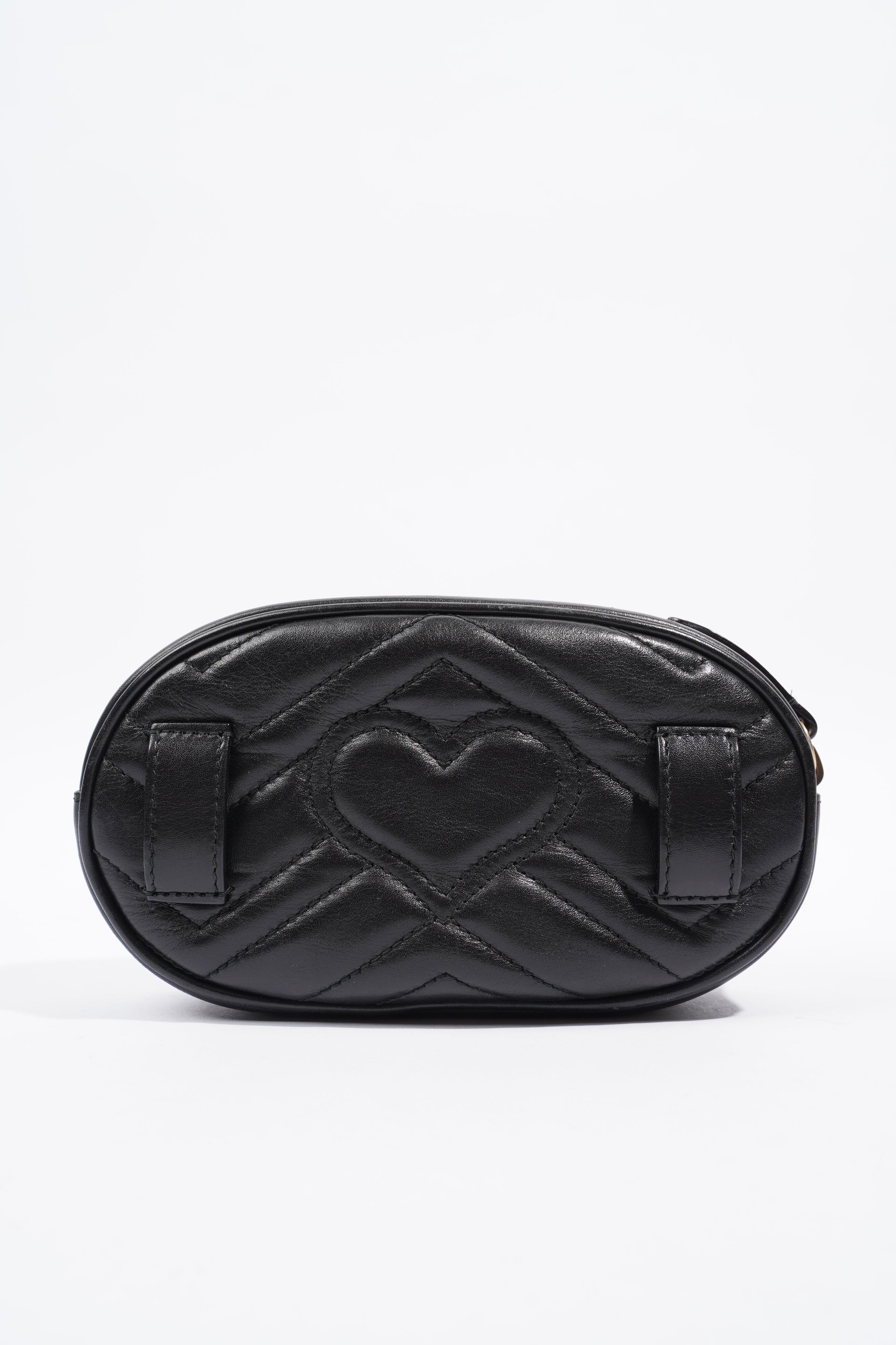 Gucci Marmont Belt Bag Black Matelasse Leather 75cm 30"
