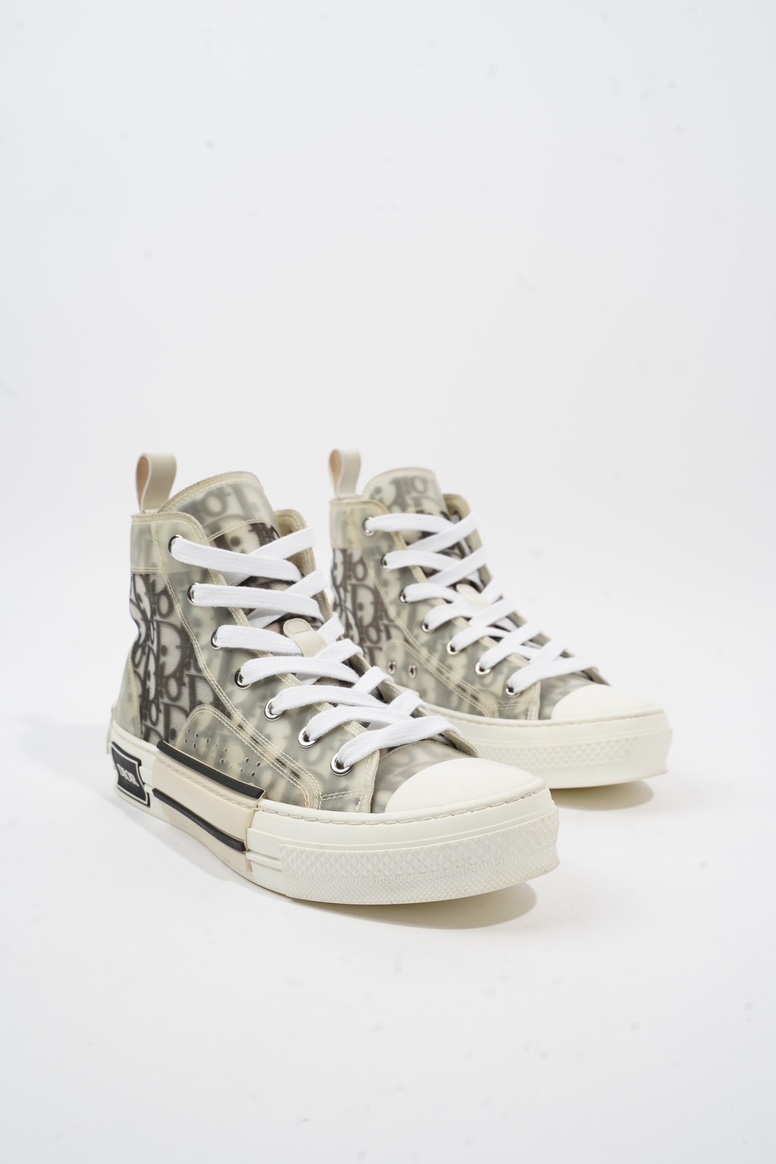 Christian Dior B23 High-top White / Black Oblique Canvas EU 37 UK 4