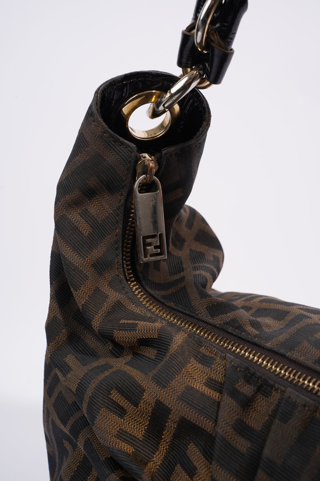 Fendi Zucca Shoulder Bag Brown Canvas