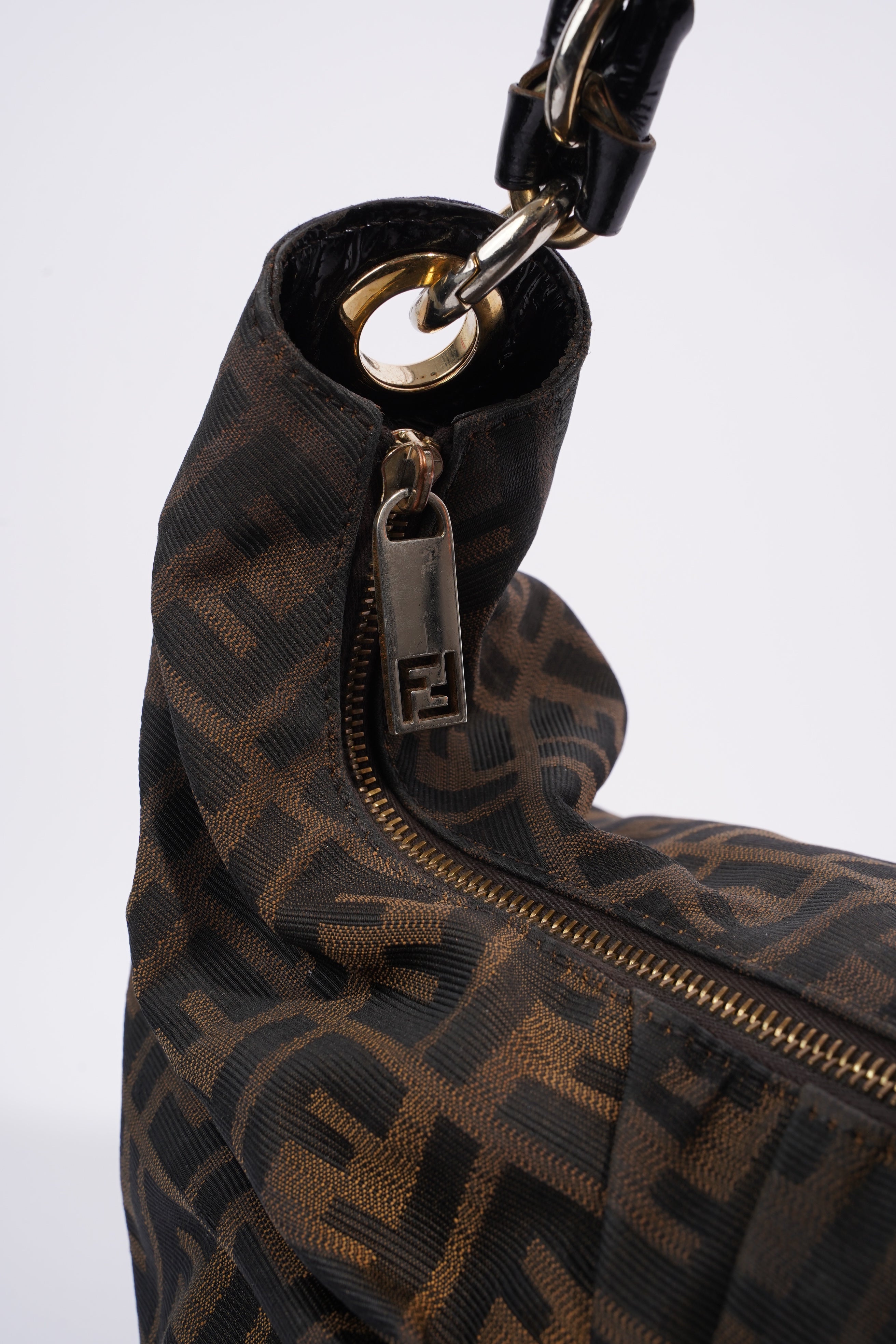 Fendi Zucca Shoulder Bag Brown Canvas