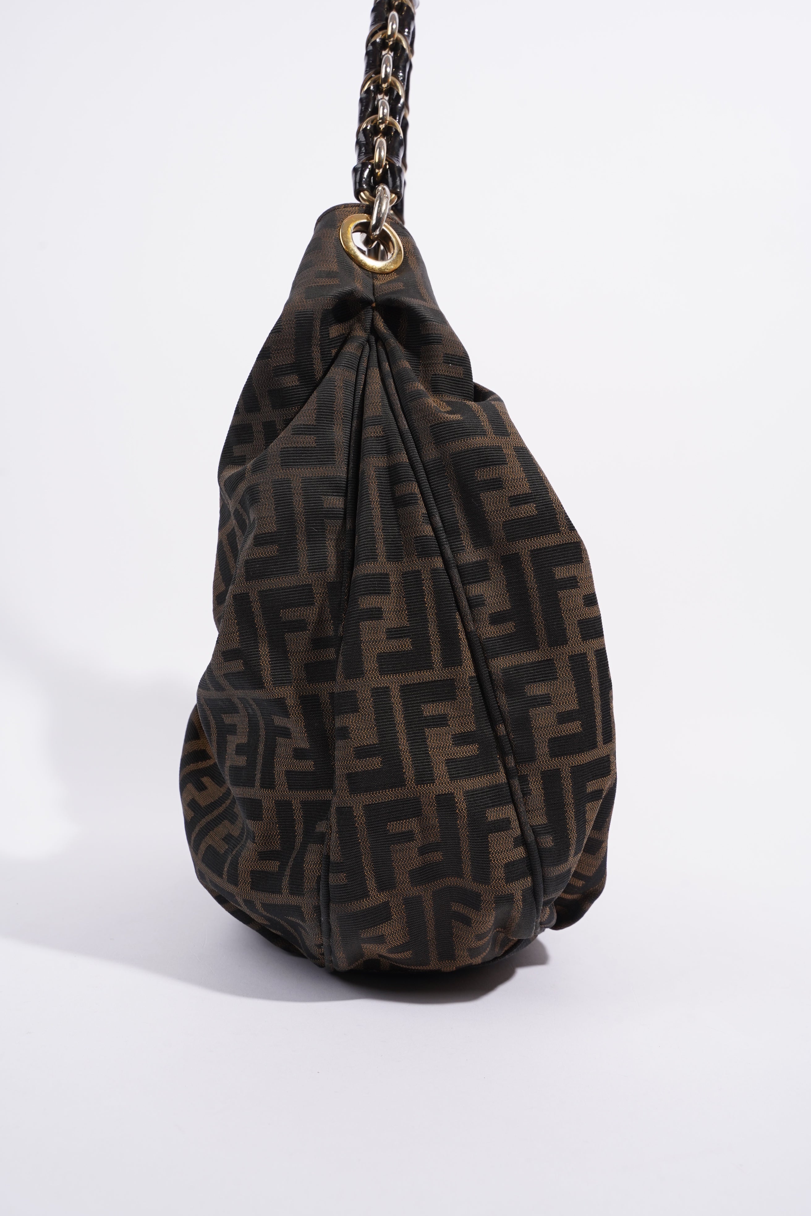 Fendi Zucca Shoulder Bag Brown Canvas