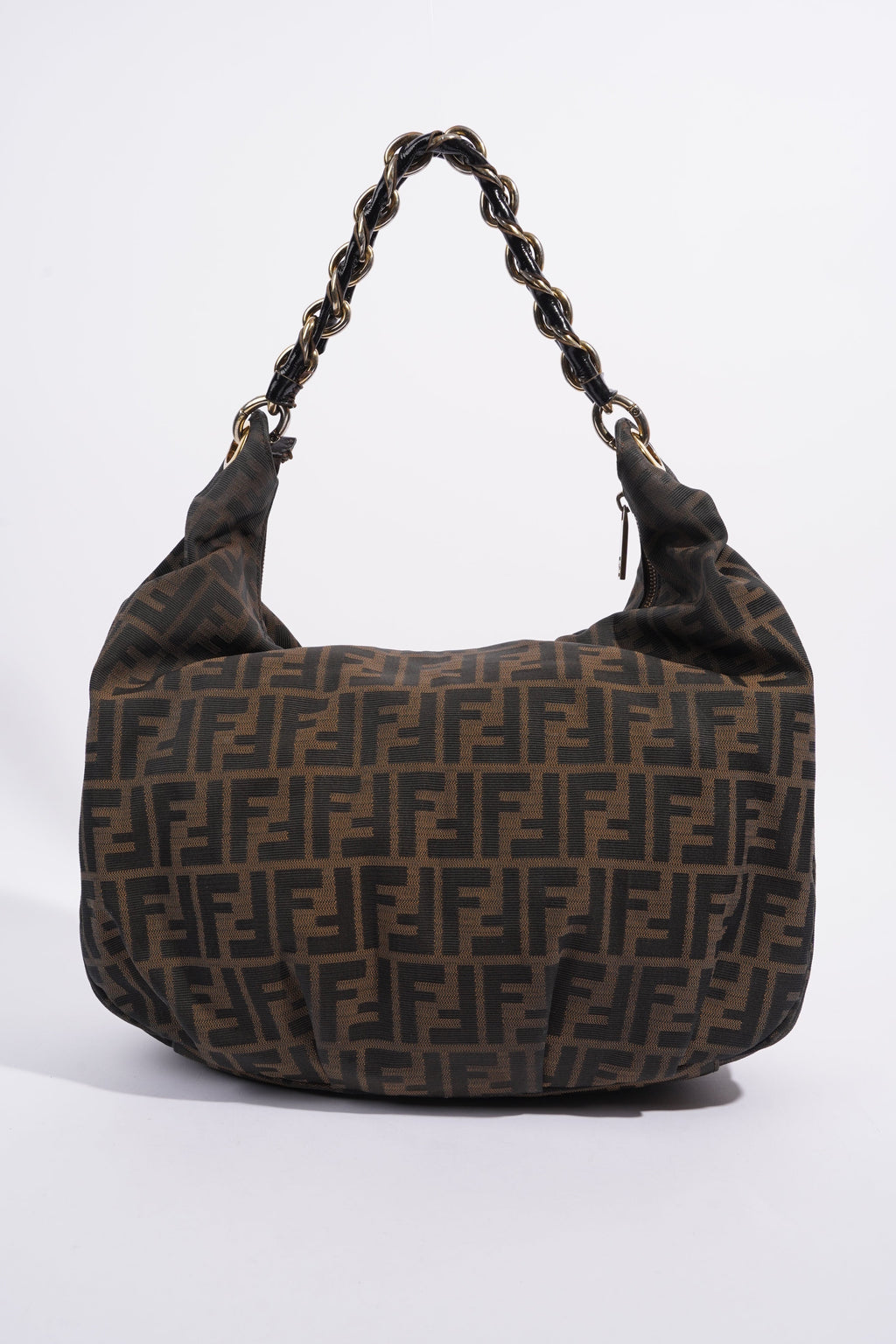 Fendi Zucca Shoulder Bag Brown Canvas