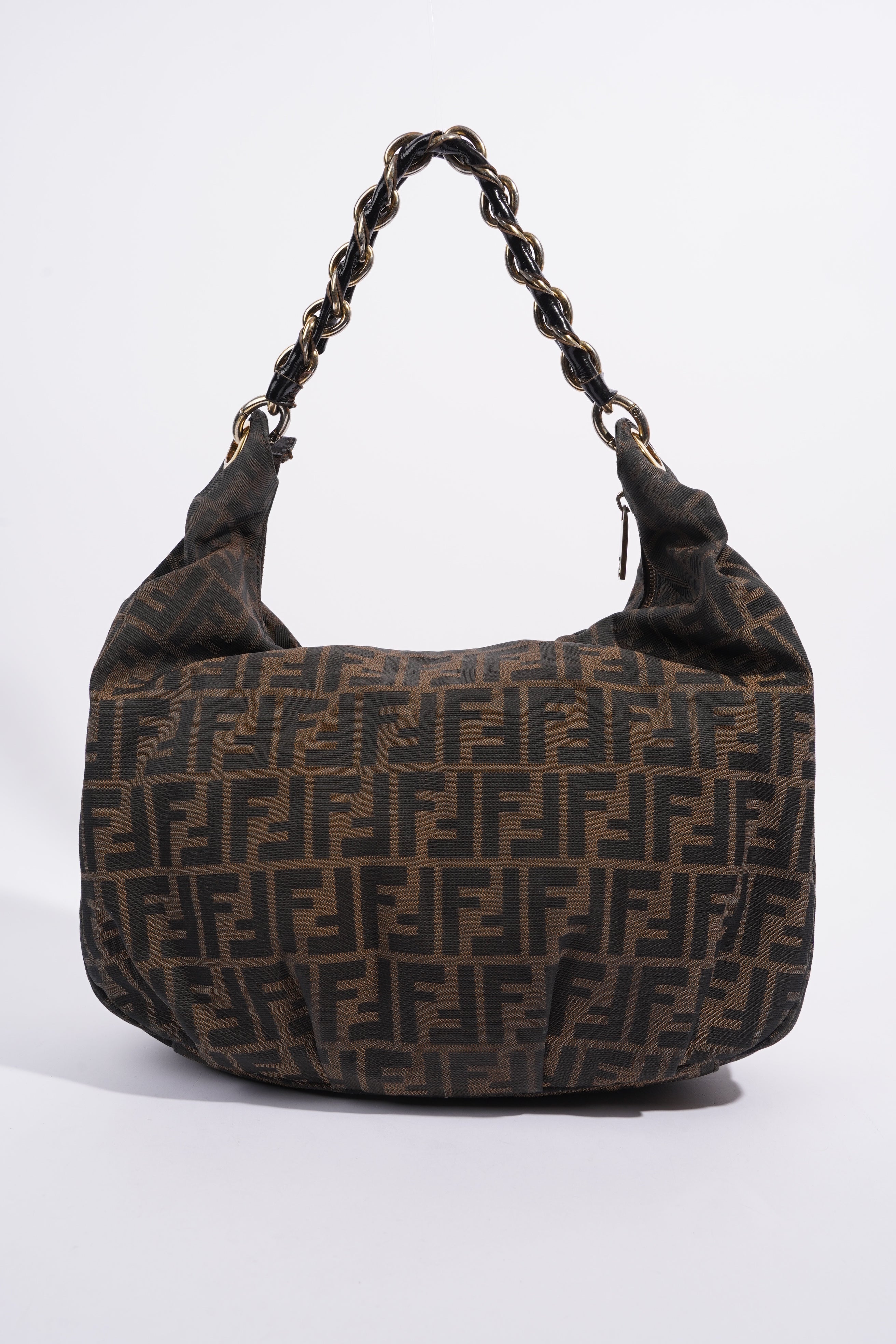 Fendi Zucca Shoulder Bag Brown Canvas