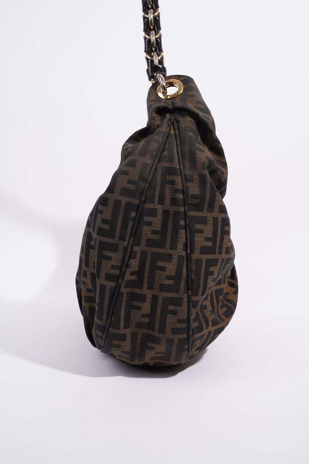 Fendi Zucca Shoulder Bag Brown Canvas