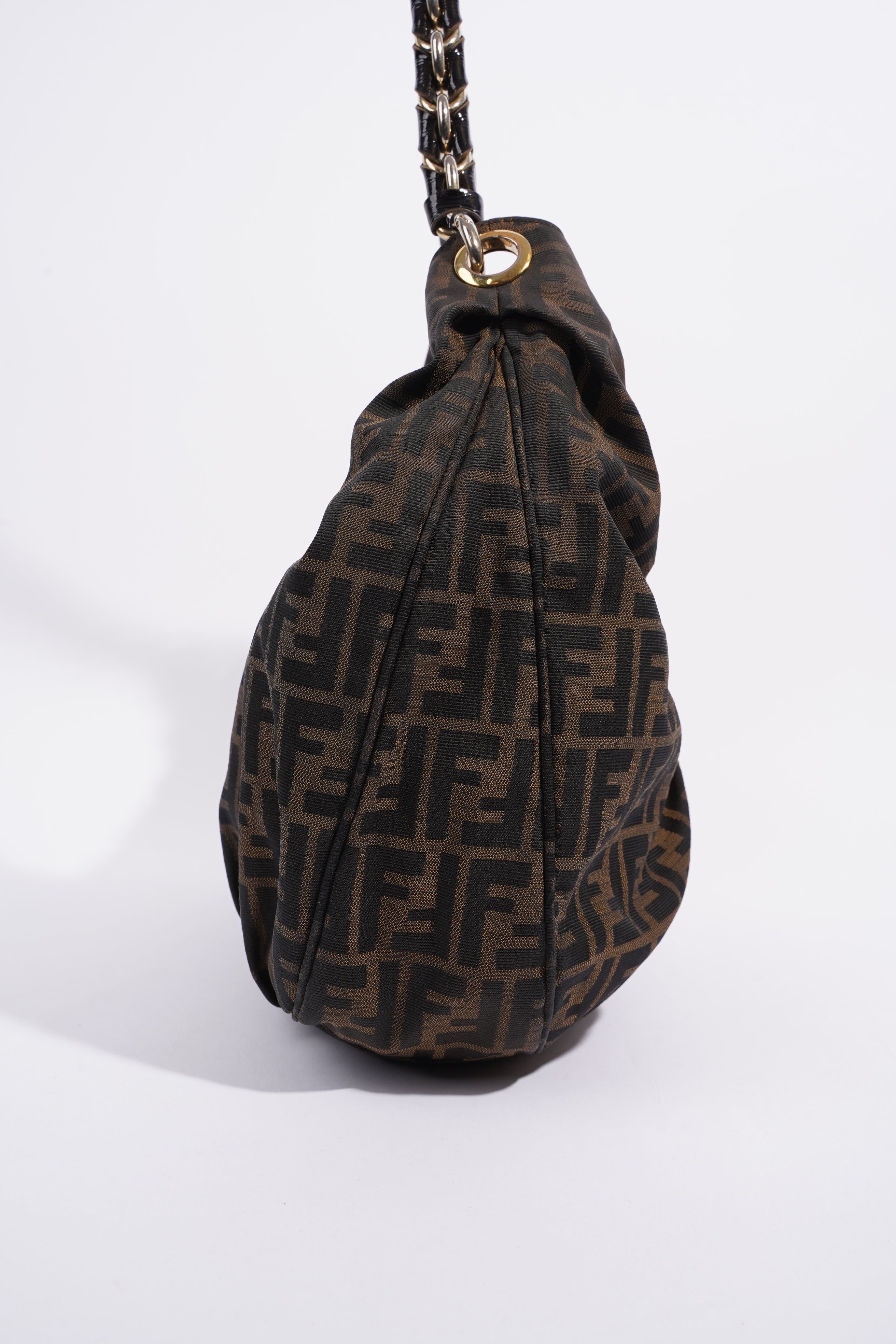 Fendi Zucca Shoulder Bag Brown Canvas