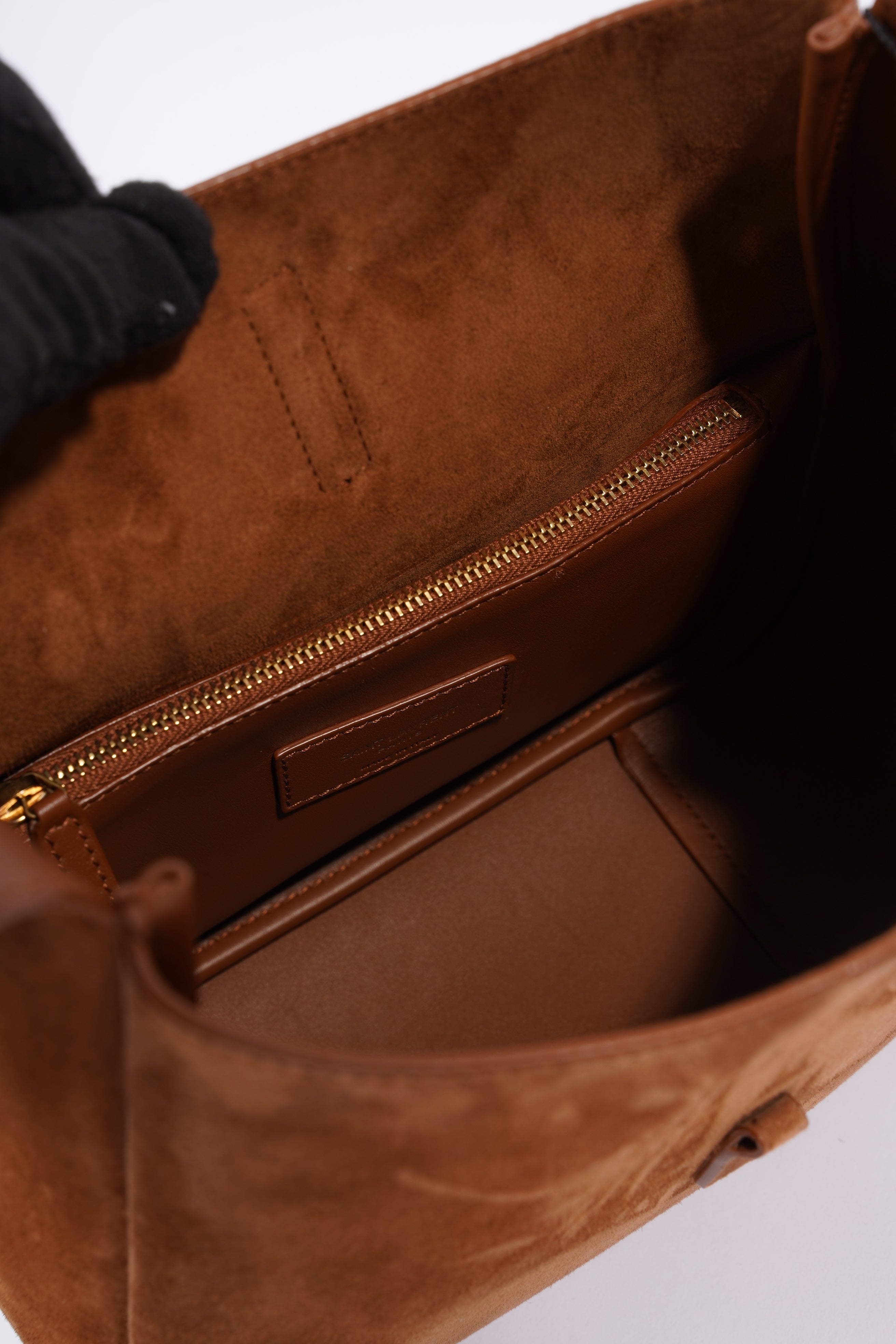 Saint Laurent Le 5 A 7 Supple Caramel Suede Small