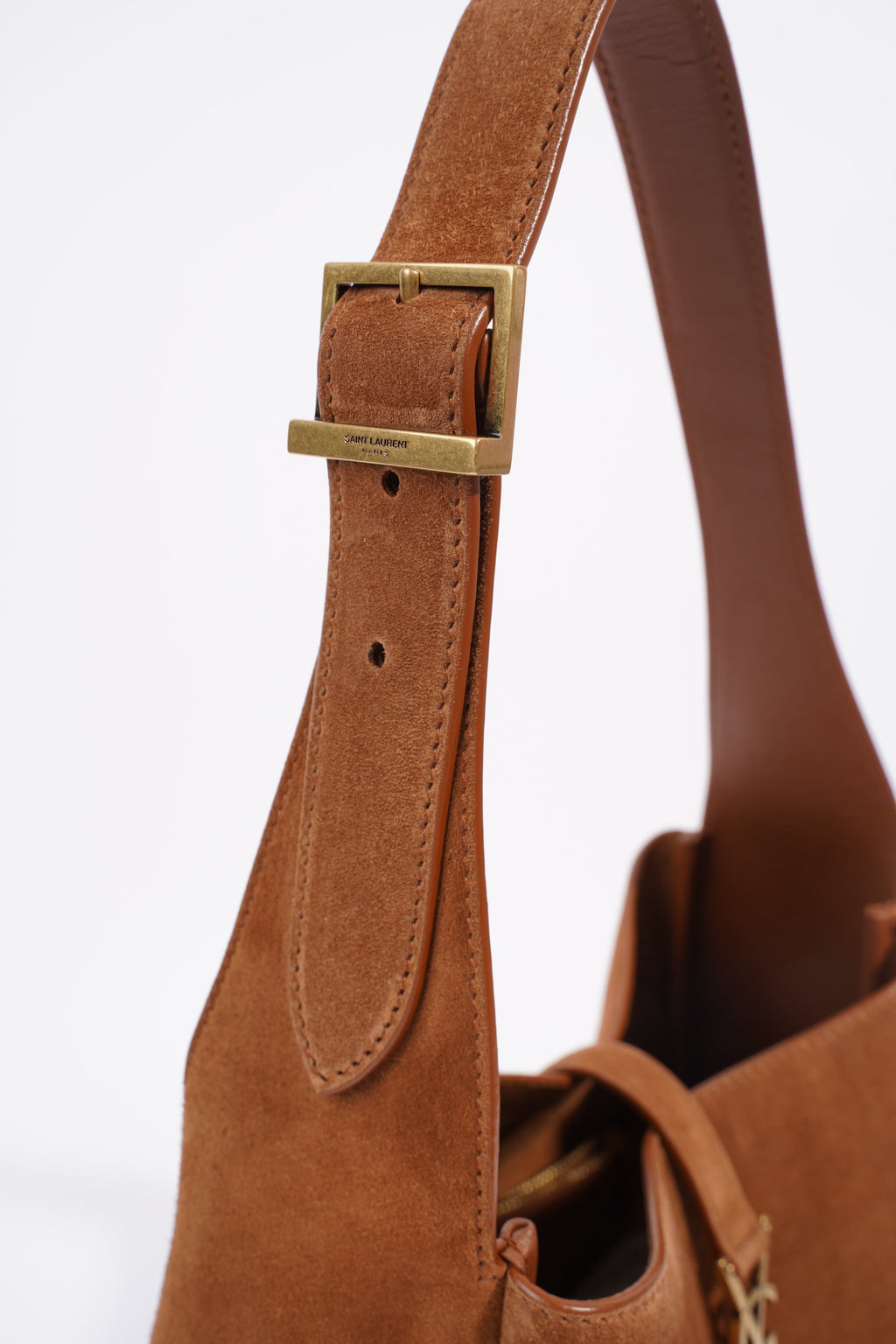 Saint Laurent Le 5 A 7 Supple Caramel Suede Small